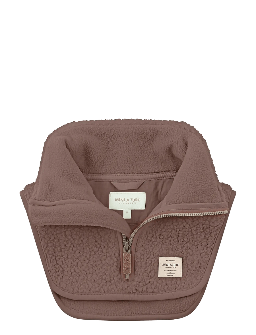 MINI A TURE - MATAKTON teddyfleece zip neckwarmer. GRS - kaelussallid - peppercorn plum - 3