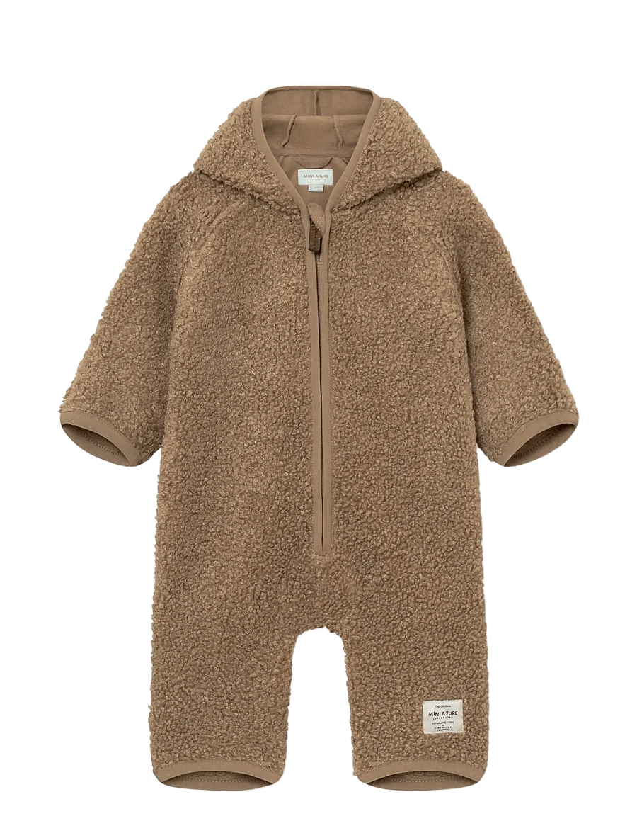 MINI A TURE - MATADEL teddyfleece jumpsuit. GRS - kombinesoonid - otter brown - 0