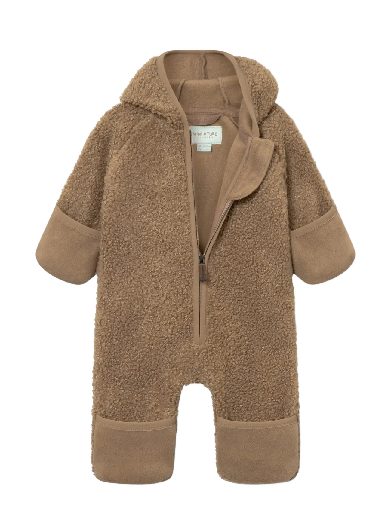 MINI A TURE - MATADEL teddyfleece jumpsuit. GRS - kombinesoonid - otter brown - 2
