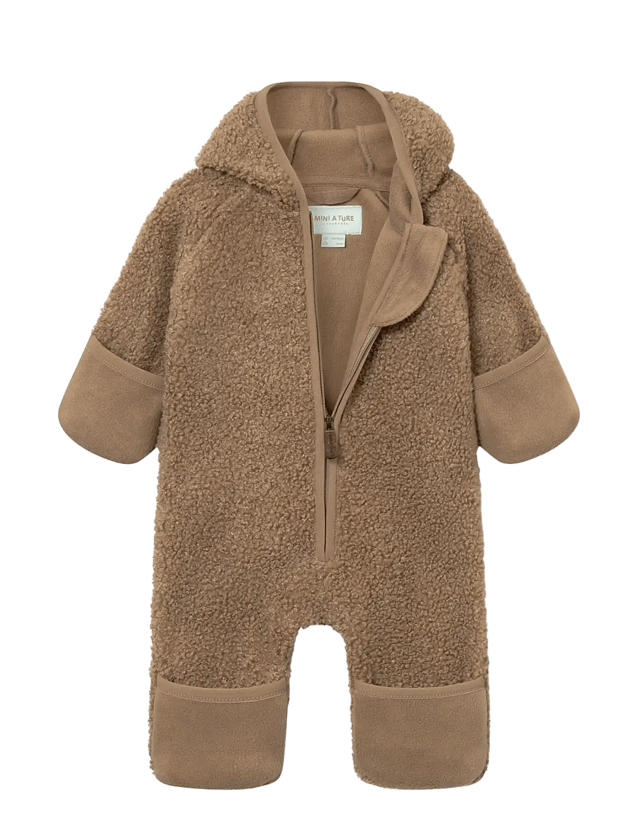 MINI A TURE - MATADEL teddyfleece jumpsuit. GRS - kombinesoonid - otter brown - 2
