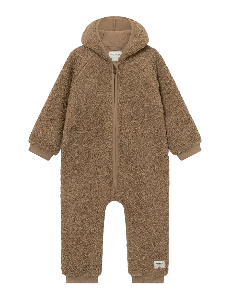 MINI A TURE - MATADEL teddyfleece jumpsuit. GRS - kombinesoonid - otter brown - 3