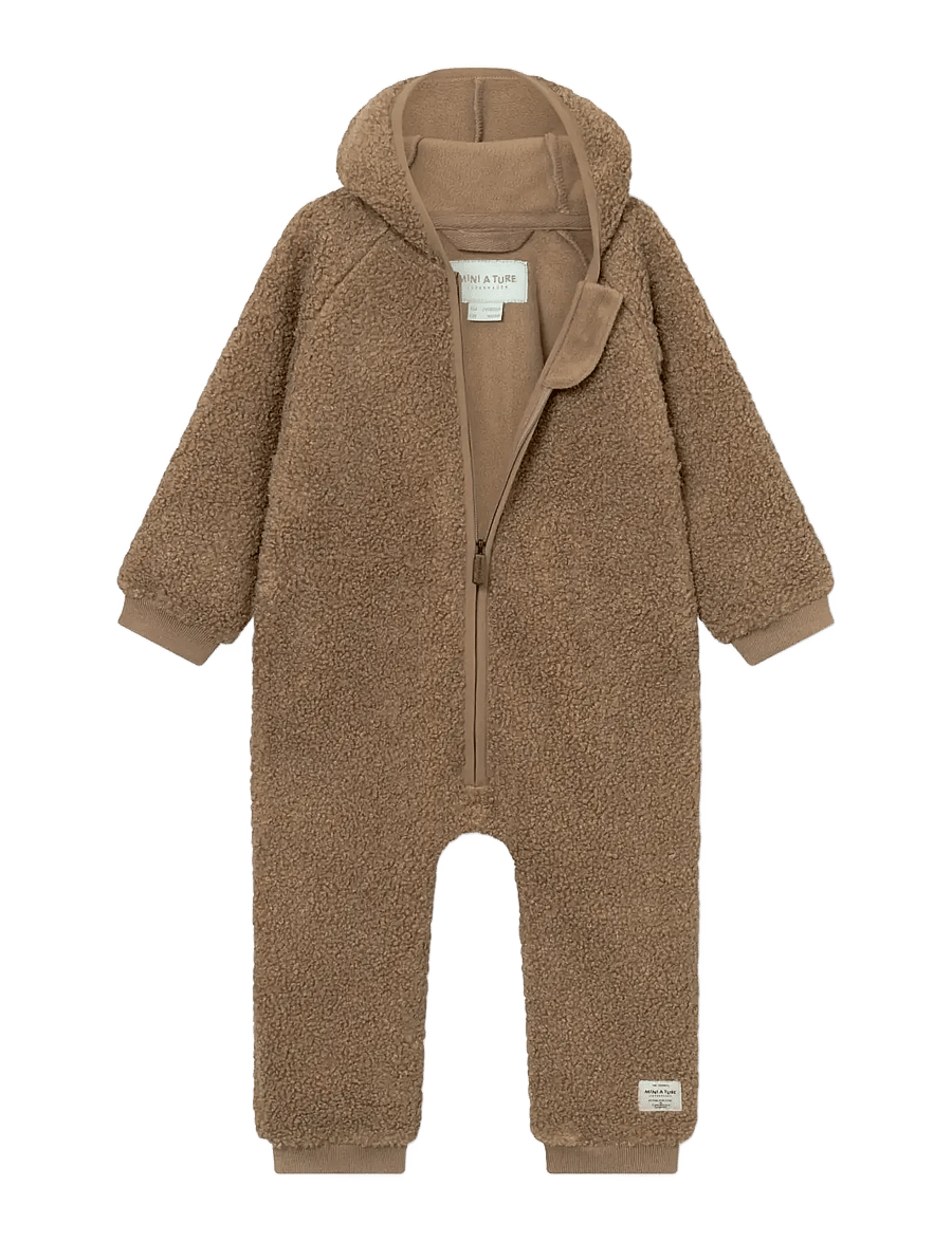 MINI A TURE - MATADEL teddyfleece jumpsuit. GRS - kombinesoonid - otter brown - 5