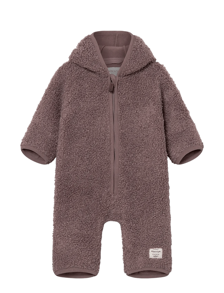 MINI A TURE - MATADEL teddyfleece jumpsuit. GRS - kombinesoonid - peppercorn plum - 1