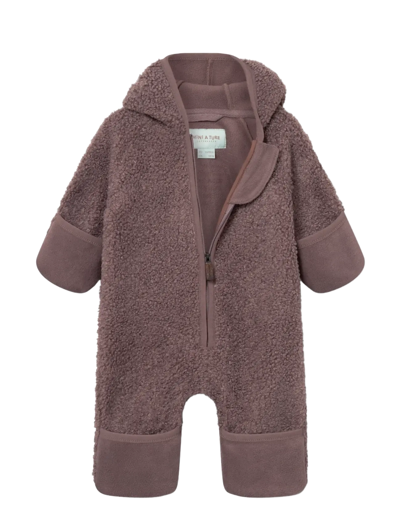MINI A TURE - MATADEL teddyfleece jumpsuit. GRS - kombinesoonid - peppercorn plum - 3