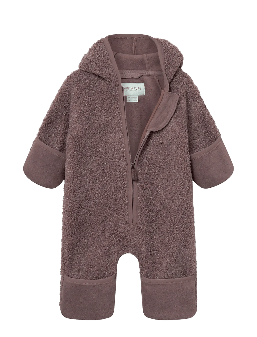 MINI A TURE - MATADEL teddyfleece jumpsuit. GRS - kombinesoonid - peppercorn plum - 3