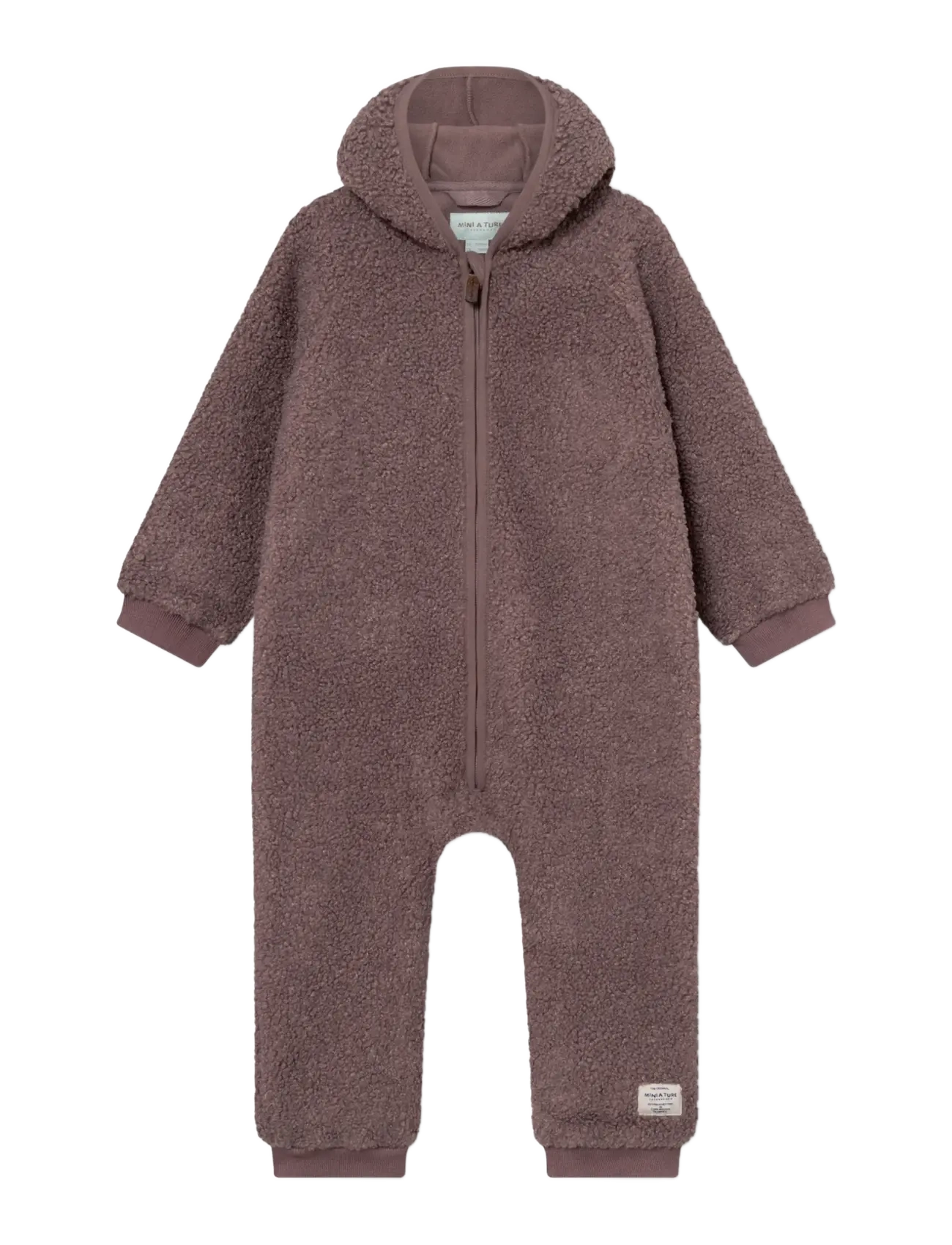 MINI A TURE - MATADEL teddyfleece jumpsuit. GRS - kombinesoonid - peppercorn plum - 4