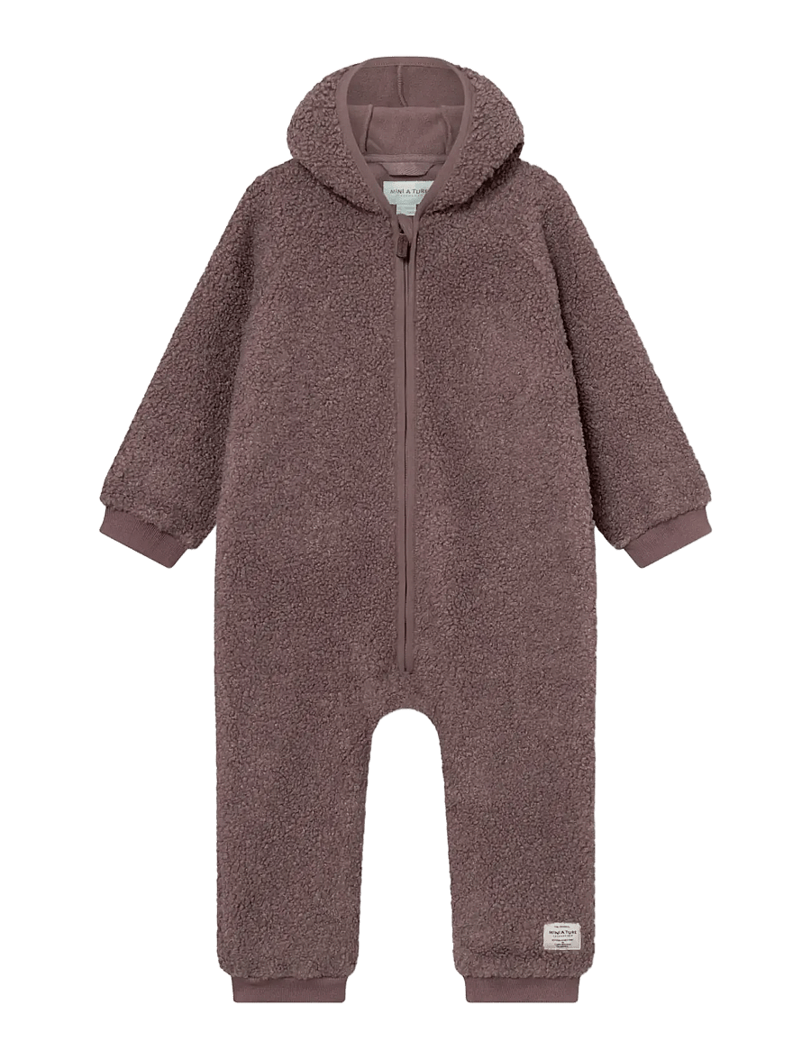 MINI A TURE - MATADEL teddyfleece jumpsuit. GRS - kombinesoonid - peppercorn plum - 4