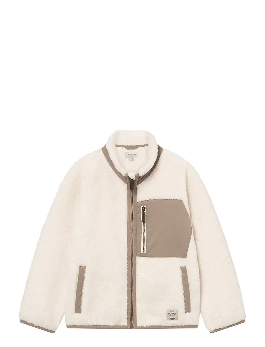 MINI A TURE - MATALINUR teddyfleece jacket. GRS - fliisjakid - angora cream - 0