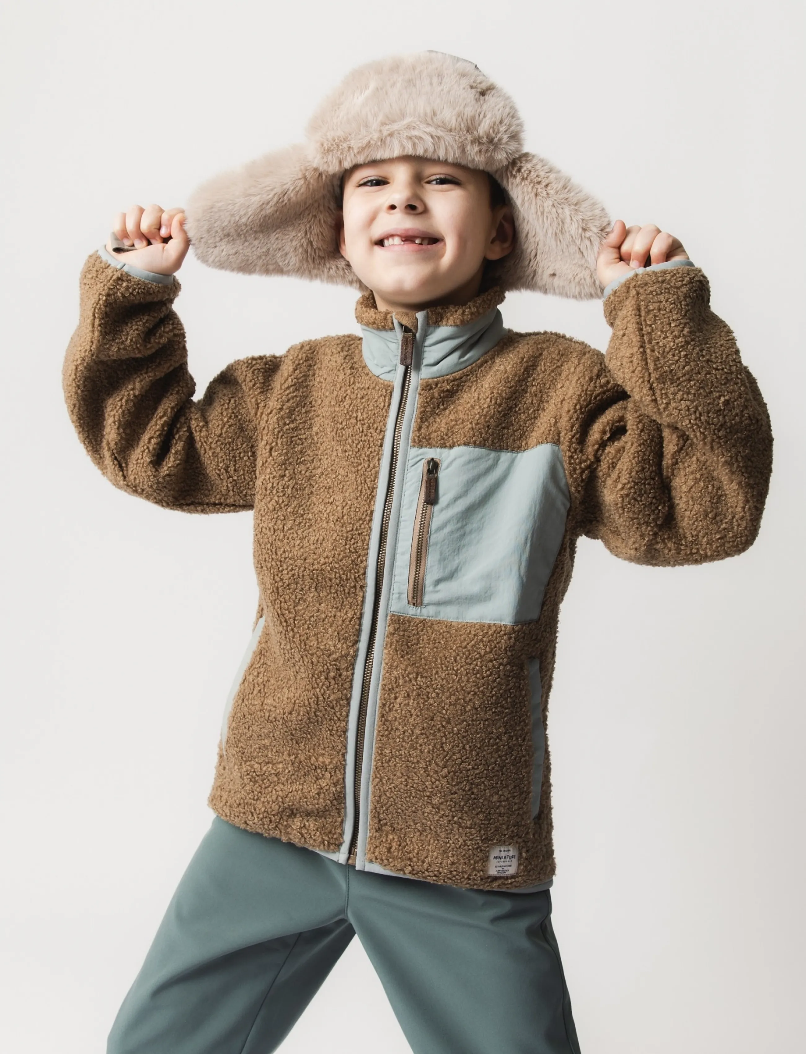 MINI A TURE MATALINUR teddyfleece jacket. GRS - MINI A TURE - OTTER BROWN / brown