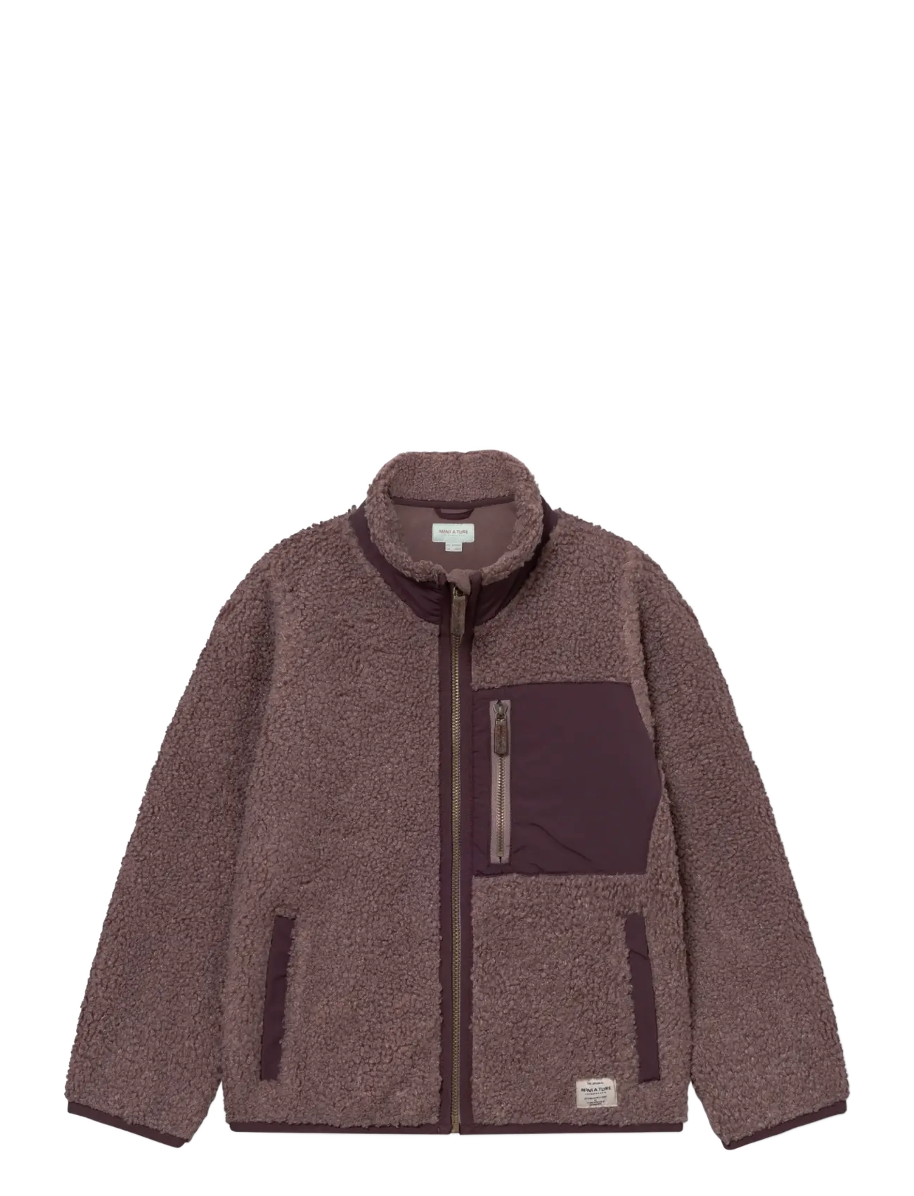 MINI A TURE MATALINUR teddyfleece jacket. GRS - MINI A TURE - PEPPERCORN PLUM / purple