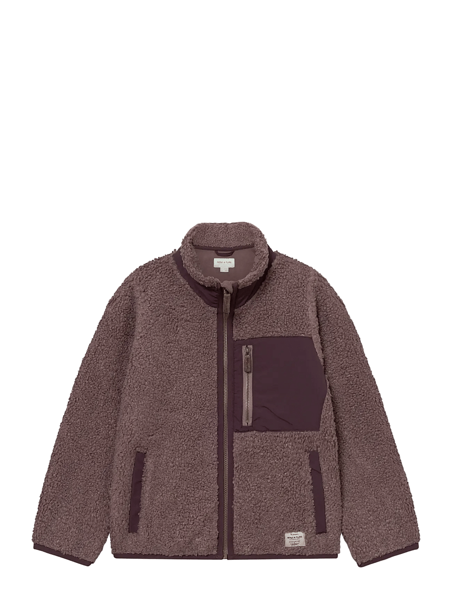 MINI A TURE - MATALINUR teddyfleece jacket. GRS - fliisjakid - peppercorn plum - 0