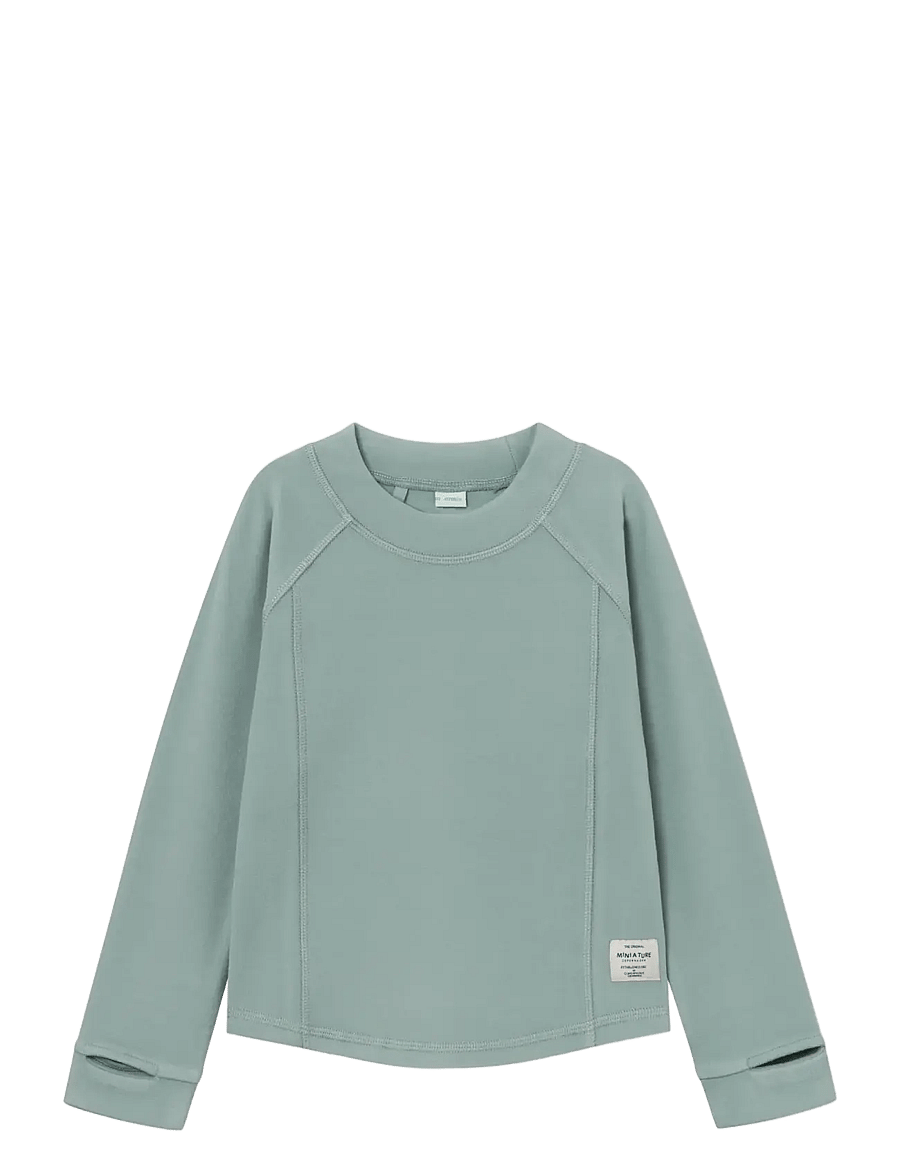 MINI A TURE - MATLENIE light fleece LS t-shirt. GRS - chinois green - 1