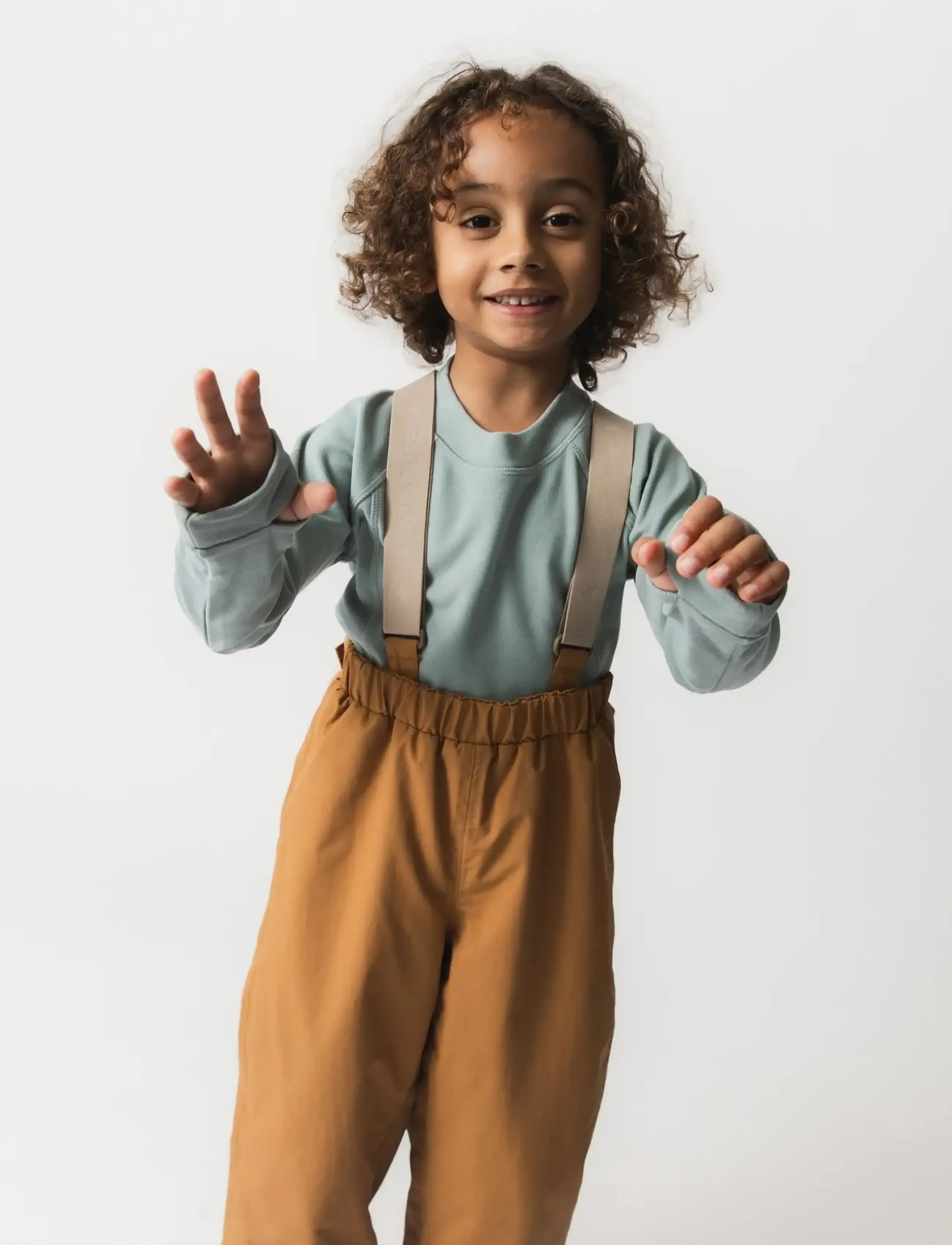 MINI A TURE - MATLENIE light fleece LS t-shirt. GRS - chinois green - 3
