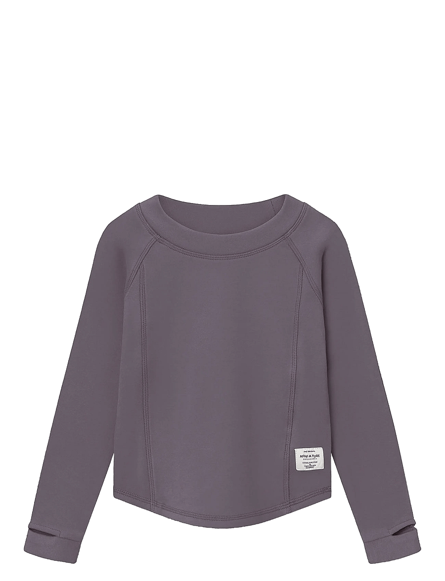 MINI A TURE - MATLENIE light fleece LS t-shirt. GRS - rabbit plum - 1