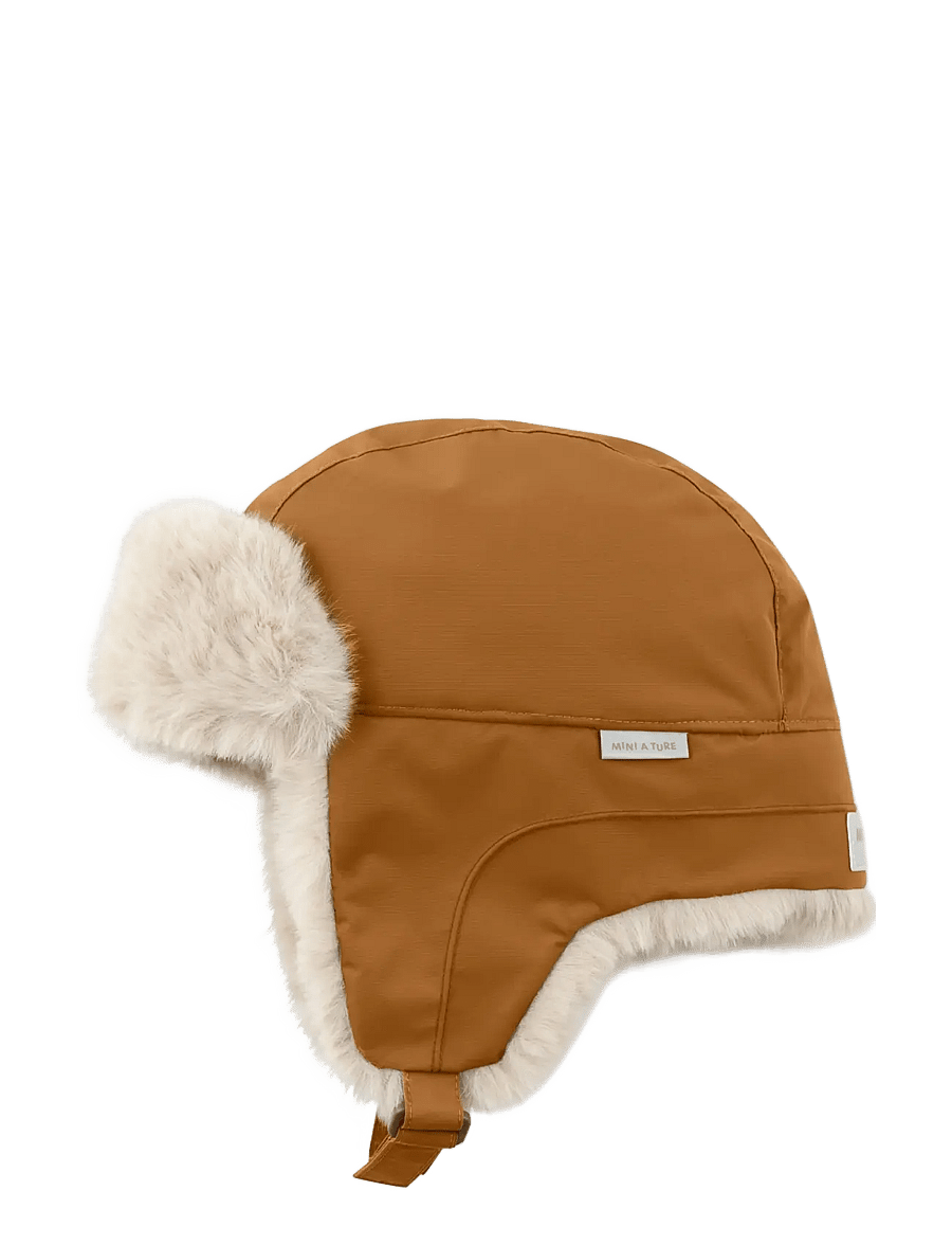 MINI A TURE - MATCRISTER teddy lined winter hood - vintermössor - brown sugar - 2