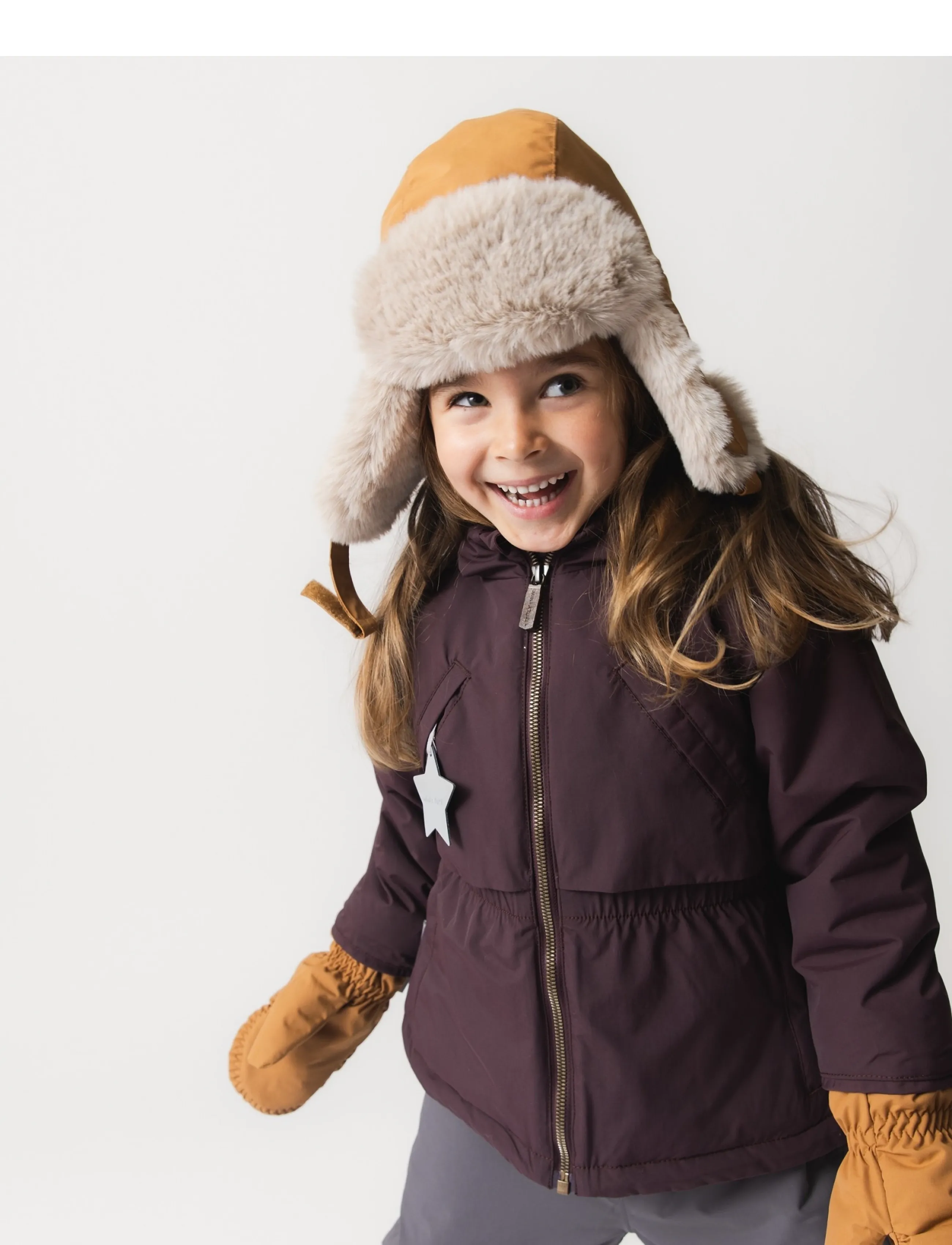 MINI A TURE MATCRISTER teddy lined winter hood - MINI A TURE - BROWN SUGAR / brown