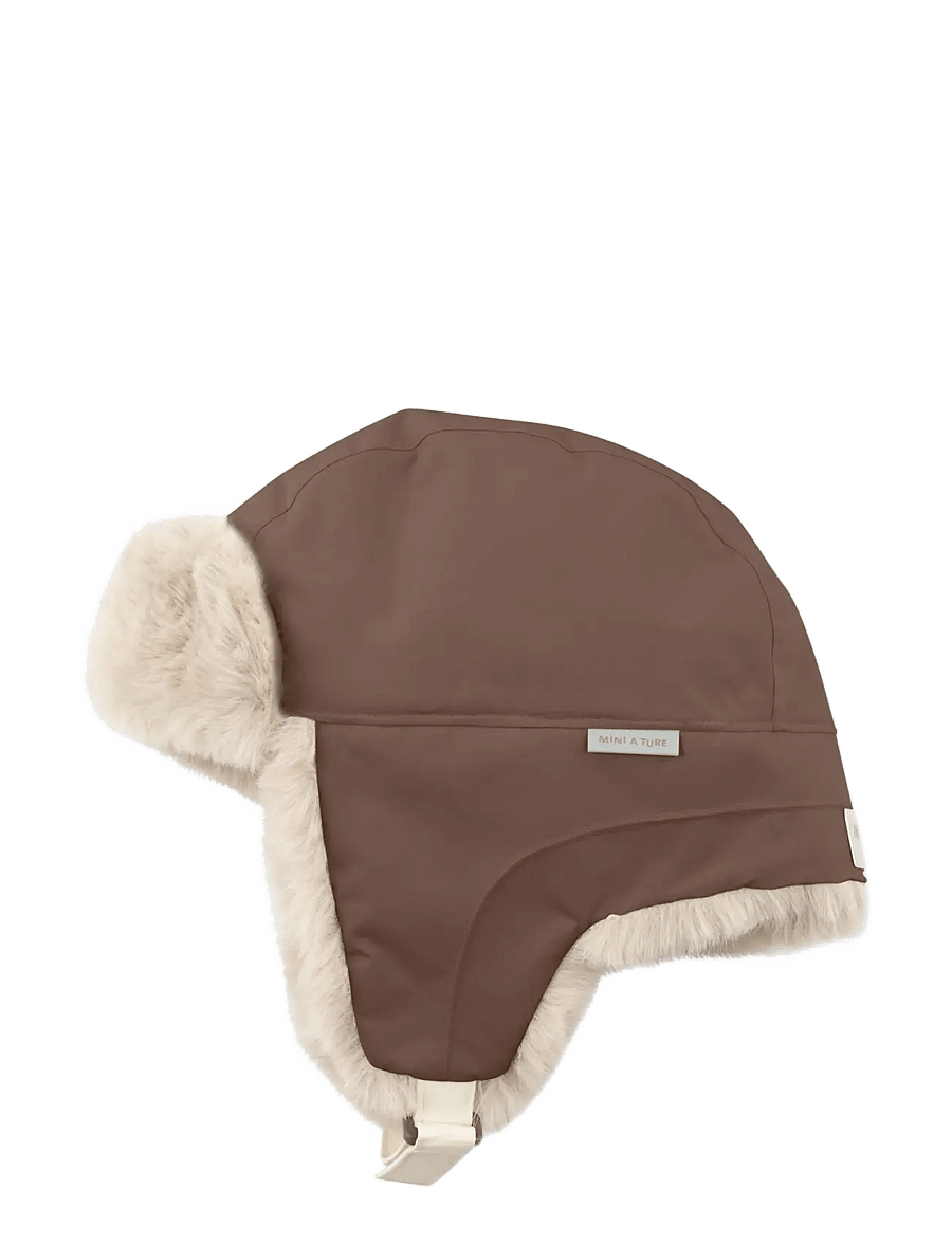 MINI A TURE - MATCRISTER teddy lined winter hood - vintermössor - chestnut brown - 1