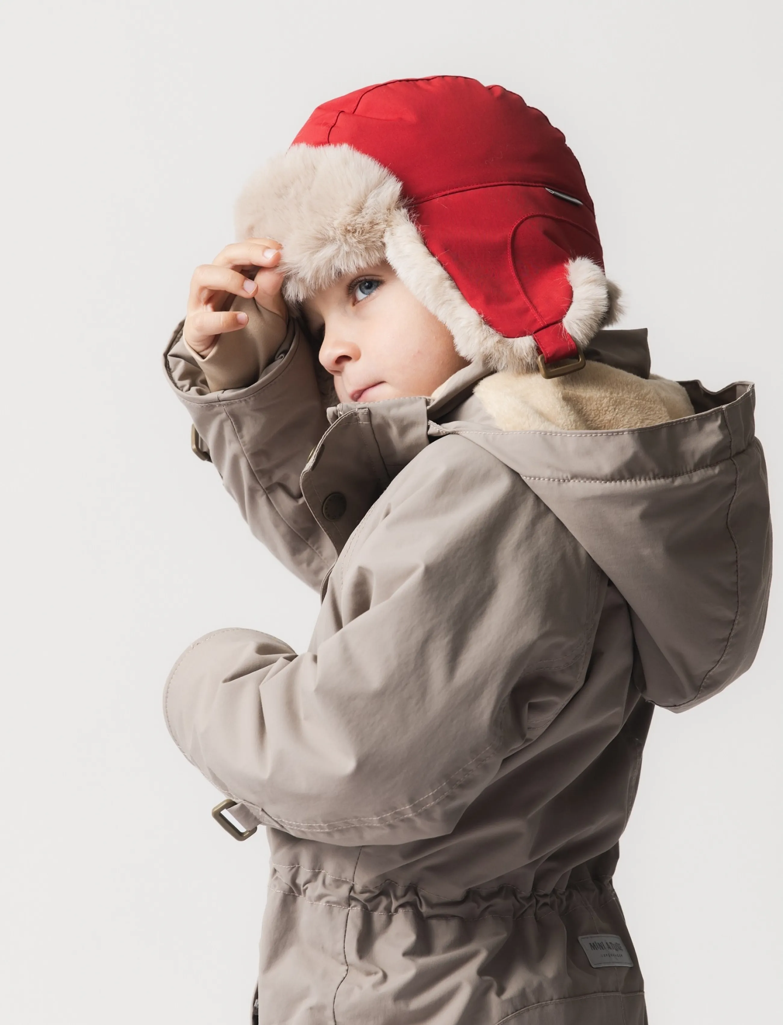 MINI A TURE MATCRISTER teddy lined winter hood - MINI A TURE - CHILI PEPPER / red