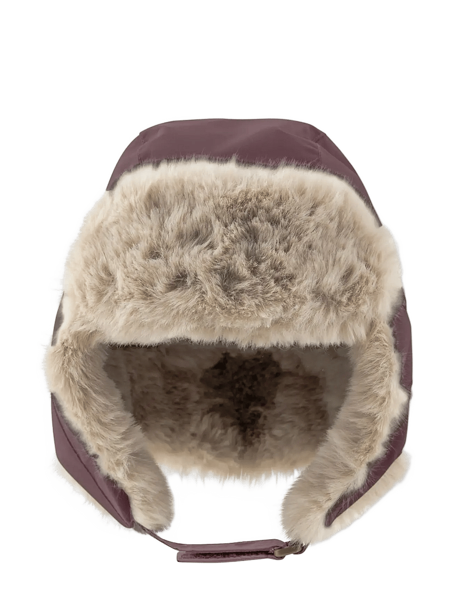 MINI A TURE - MATCRISTER teddy lined winter hood - vintermössor - fudge aubergine - 1