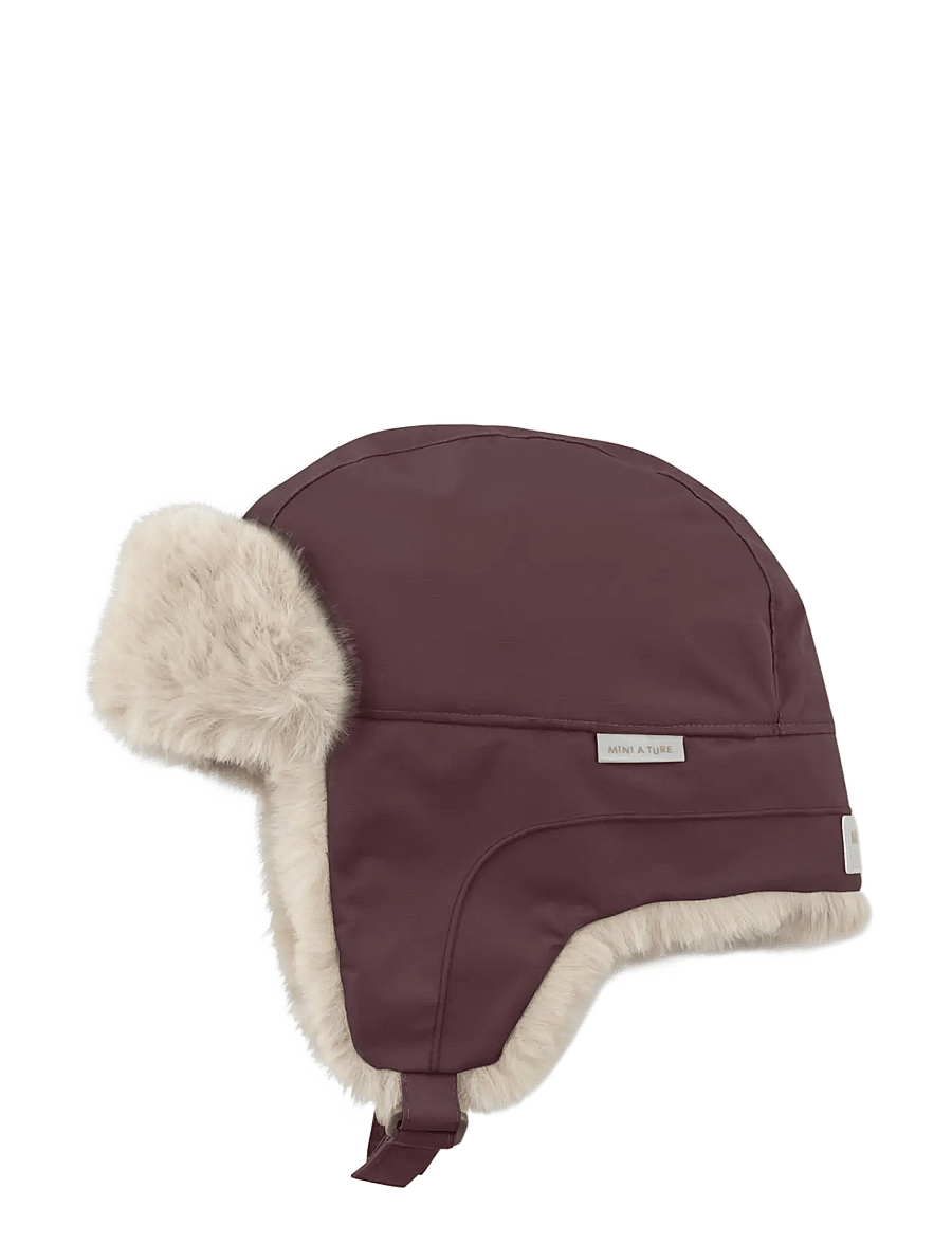 MINI A TURE - MATCRISTER teddy lined winter hood - vintermössor - fudge aubergine - 2