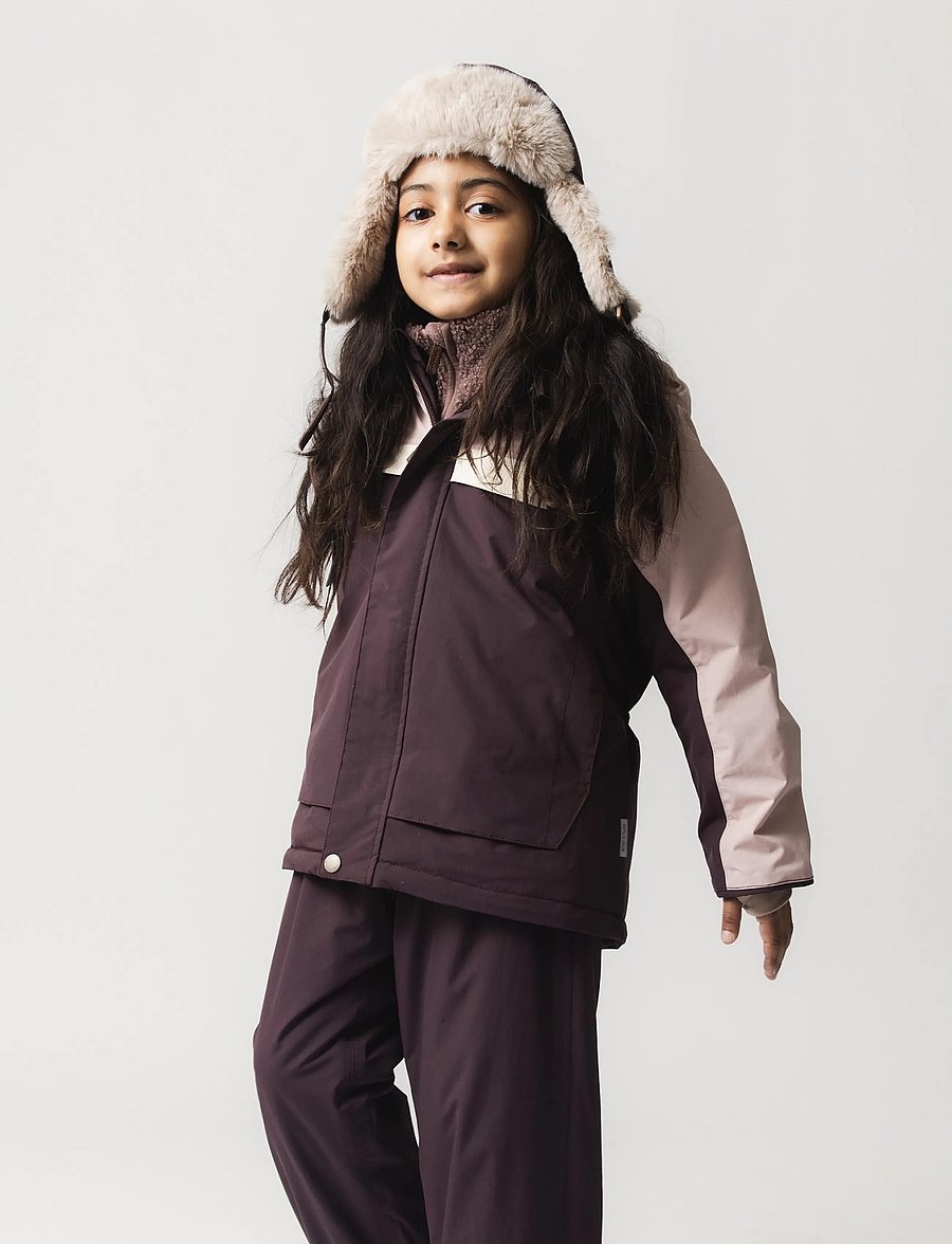 MINI A TURE - MATCRISTER teddy lined winter hood - vintermössor - fudge aubergine - 3