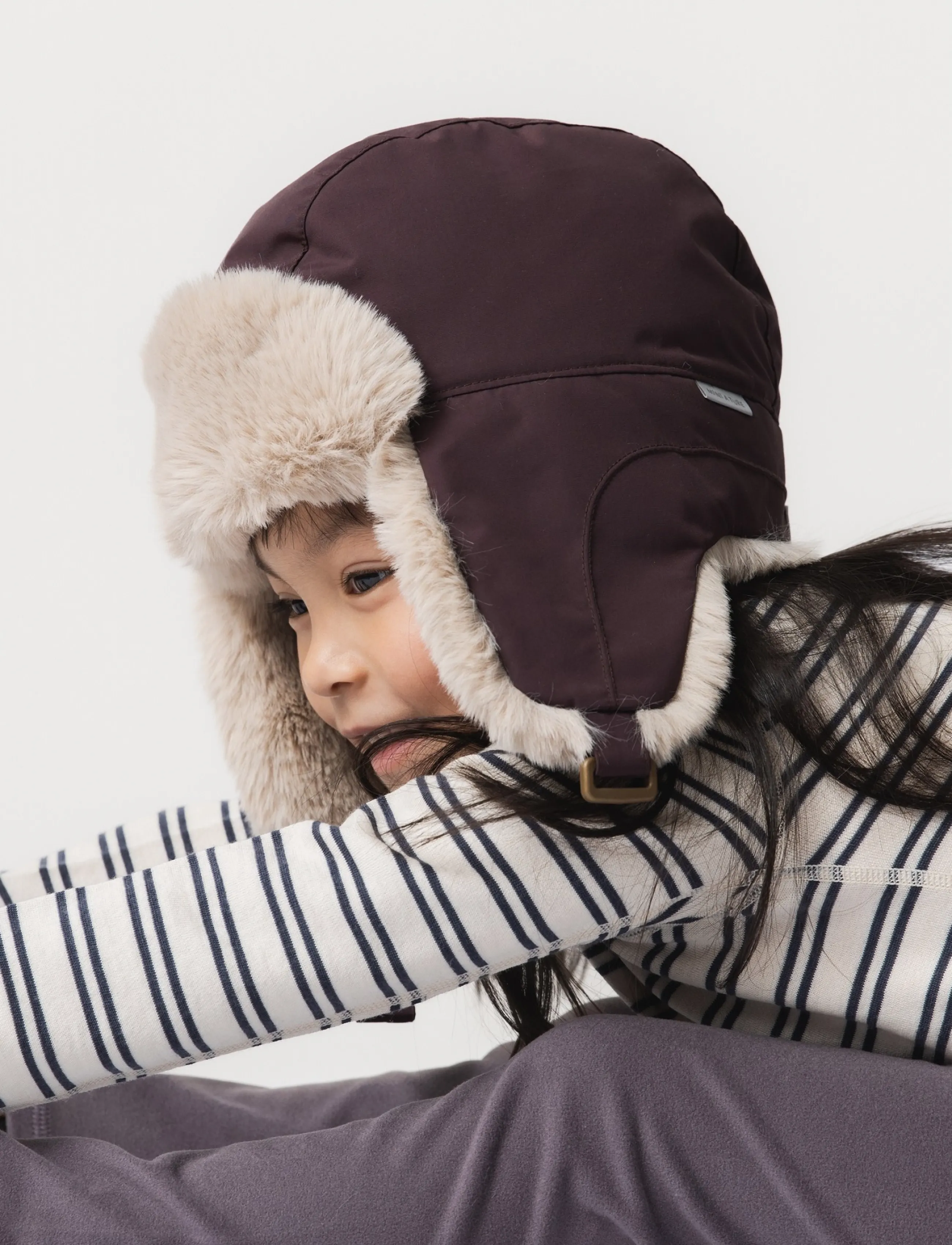 MINI A TURE - MATCRISTER teddy lined winter hood - vintermössor - fudge aubergine - 4