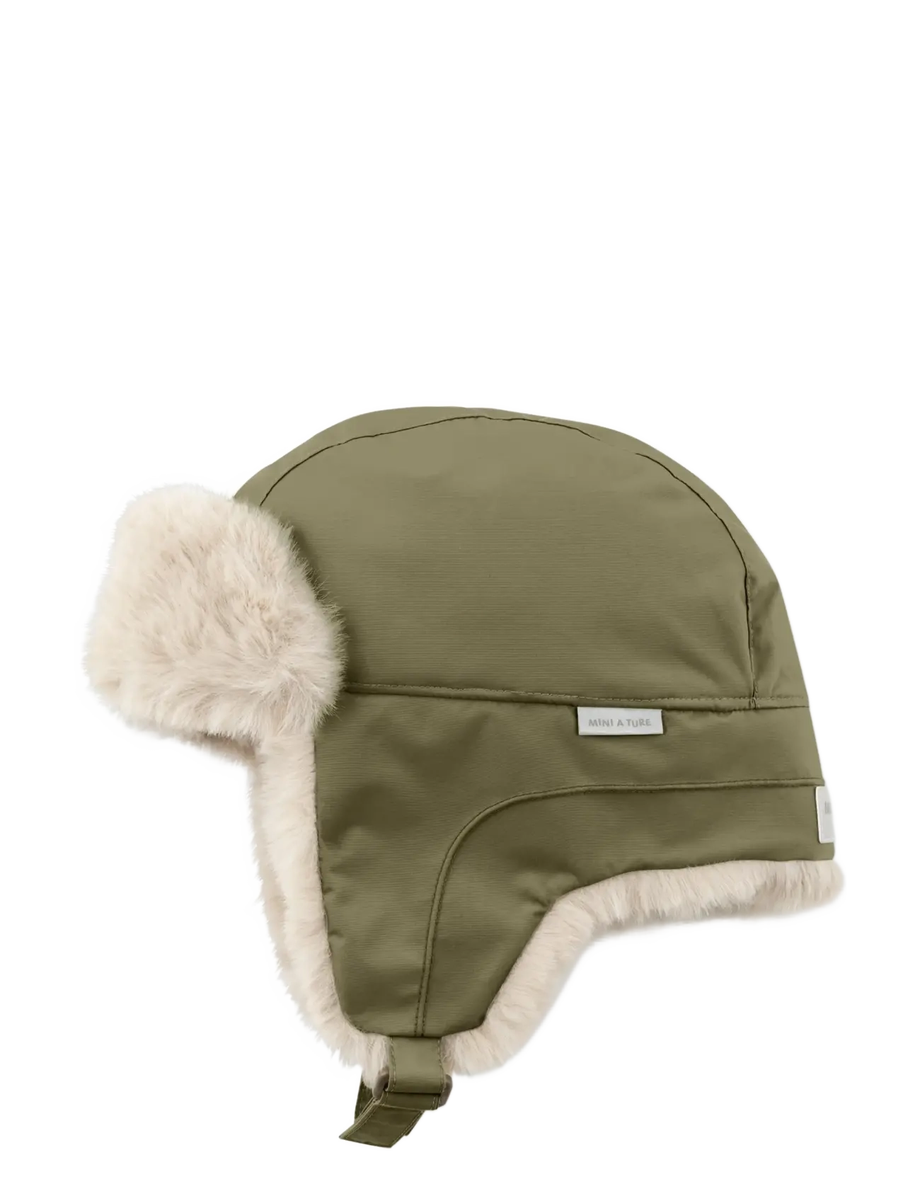 MINI A TURE - MATCRISTER teddy lined winter hood - vintermössor - kalamata green - 1