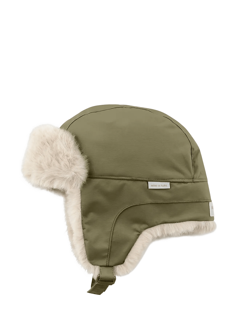 MINI A TURE - MATCRISTER teddy lined winter hood - vintermössor - kalamata green - 1