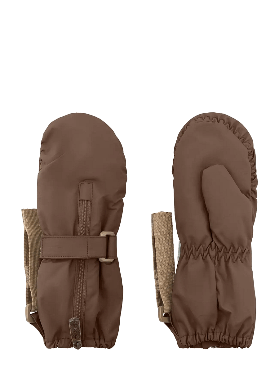 MINI A TURE - MATCESAR fleece lined mittens - gloves - chestnut brown - 0