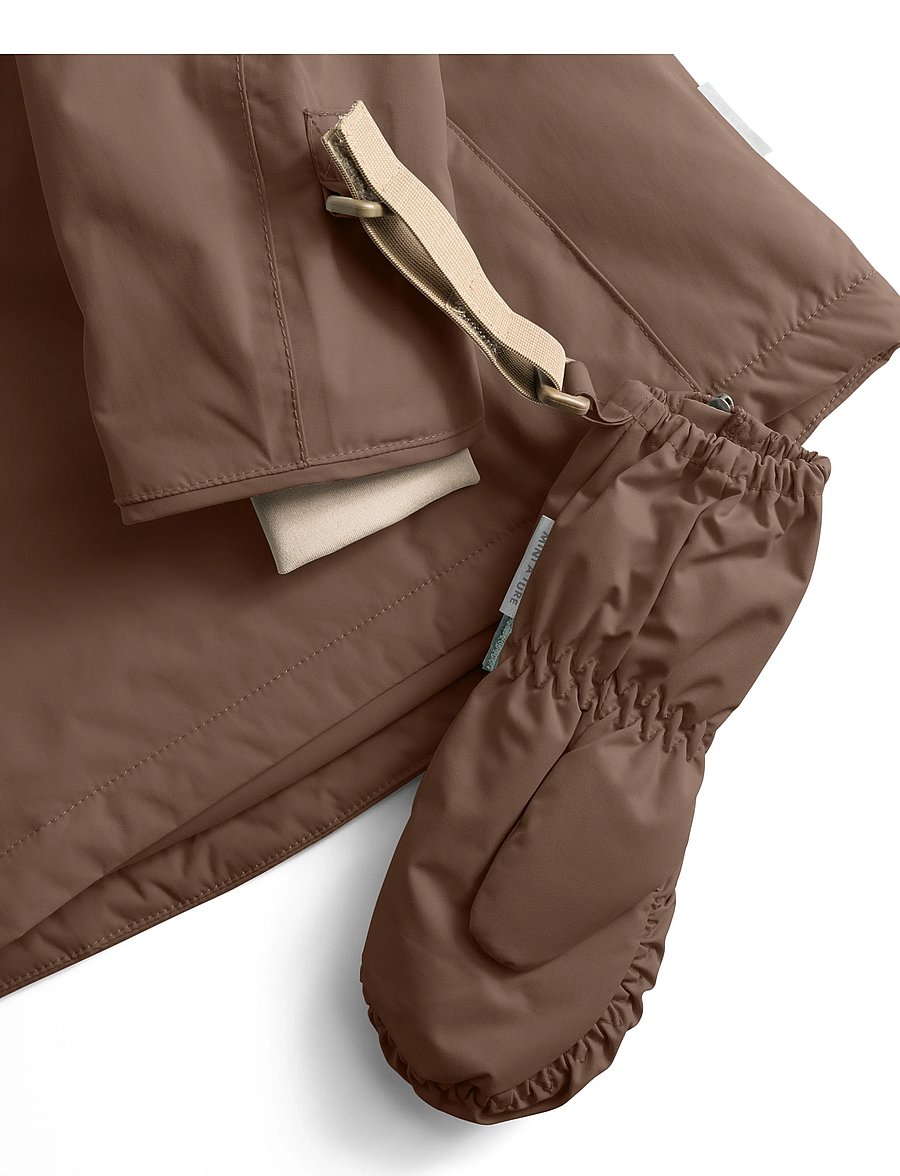 MINI A TURE - MATCESAR fleece lined mittens - gloves - chestnut brown - 1