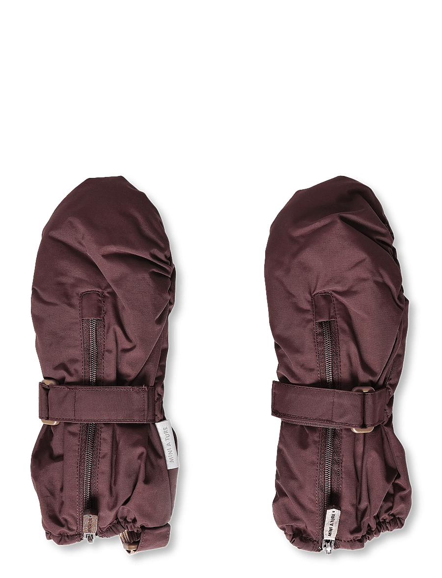 MINI A TURE - MATCESAR fleece lined mittens - handschuhe - fudge aubergine - 1