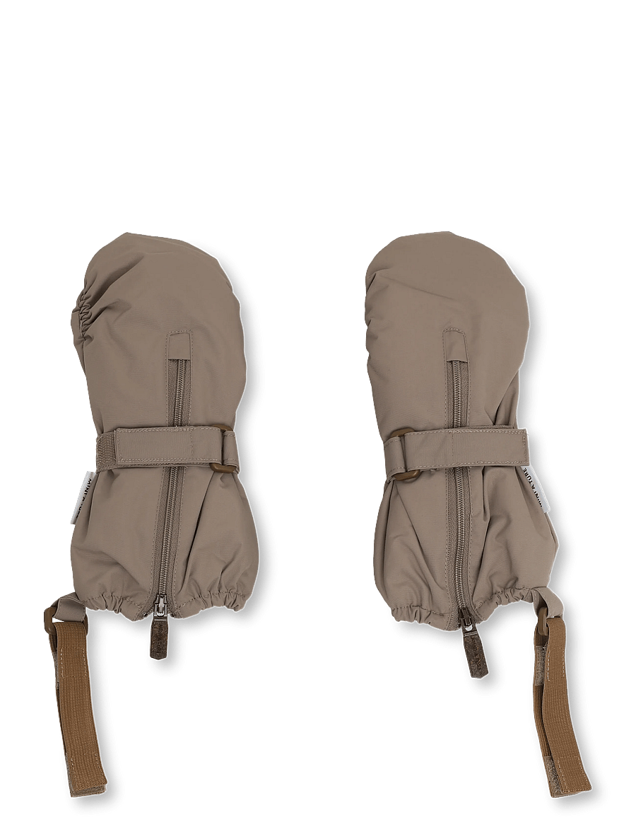 MINI A TURE - MATCESAR fleece lined mittens - handschuhe - grey brown - 1
