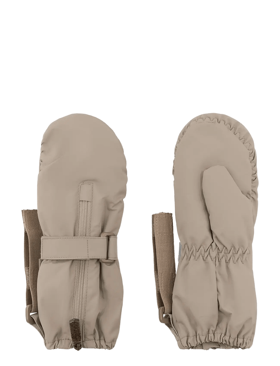 MINI A TURE - MATCESAR fleece lined mittens - handschuhe - grey brown - 1