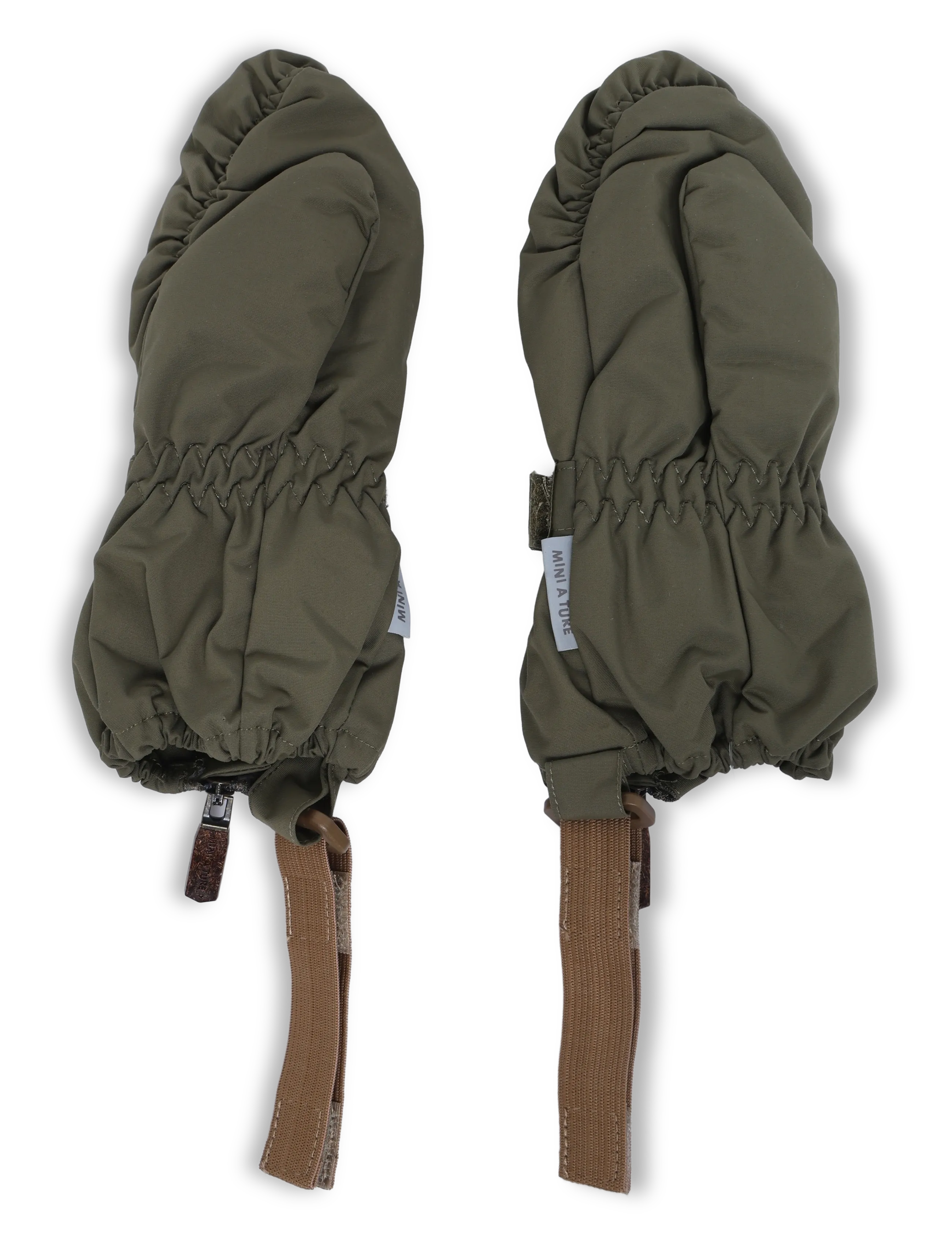 MINI A TURE - MATCESAR fleece lined mittens - handskar - kalamata green - 1