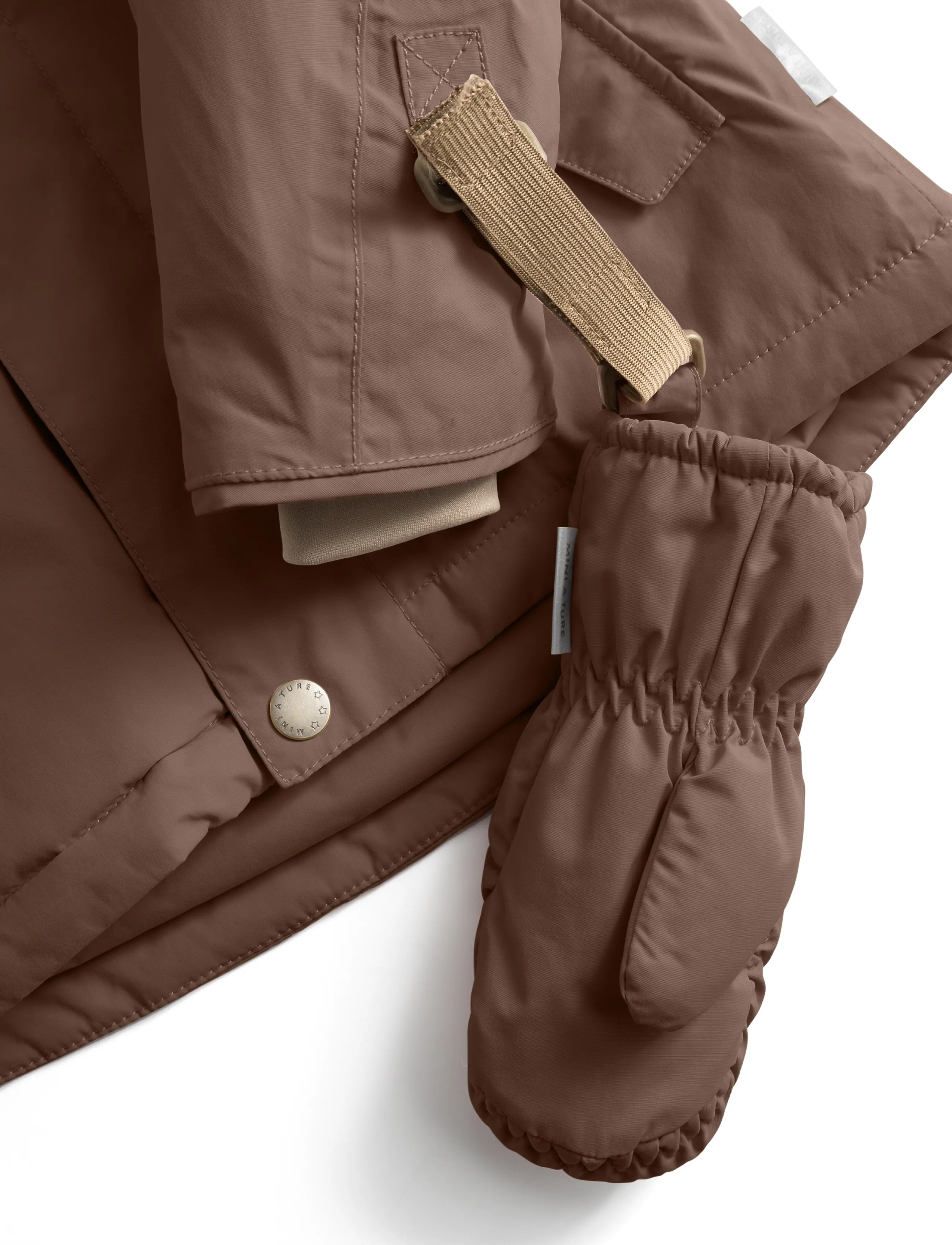 MINI A TURE - MATCORDT fleece lined mittens - gloves - chestnut brown - 1
