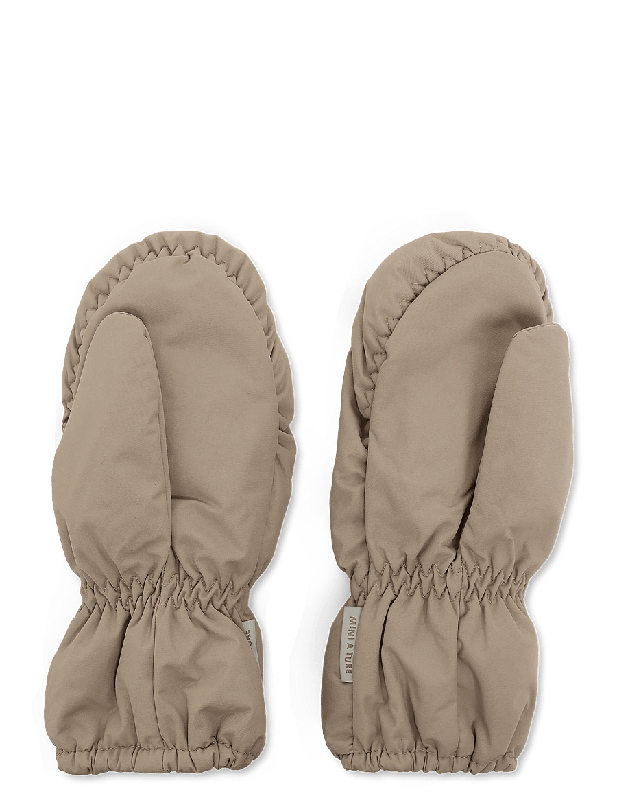 MINI A TURE - MATCORDT fleece lined mittens - handskar - grey brown - 1
