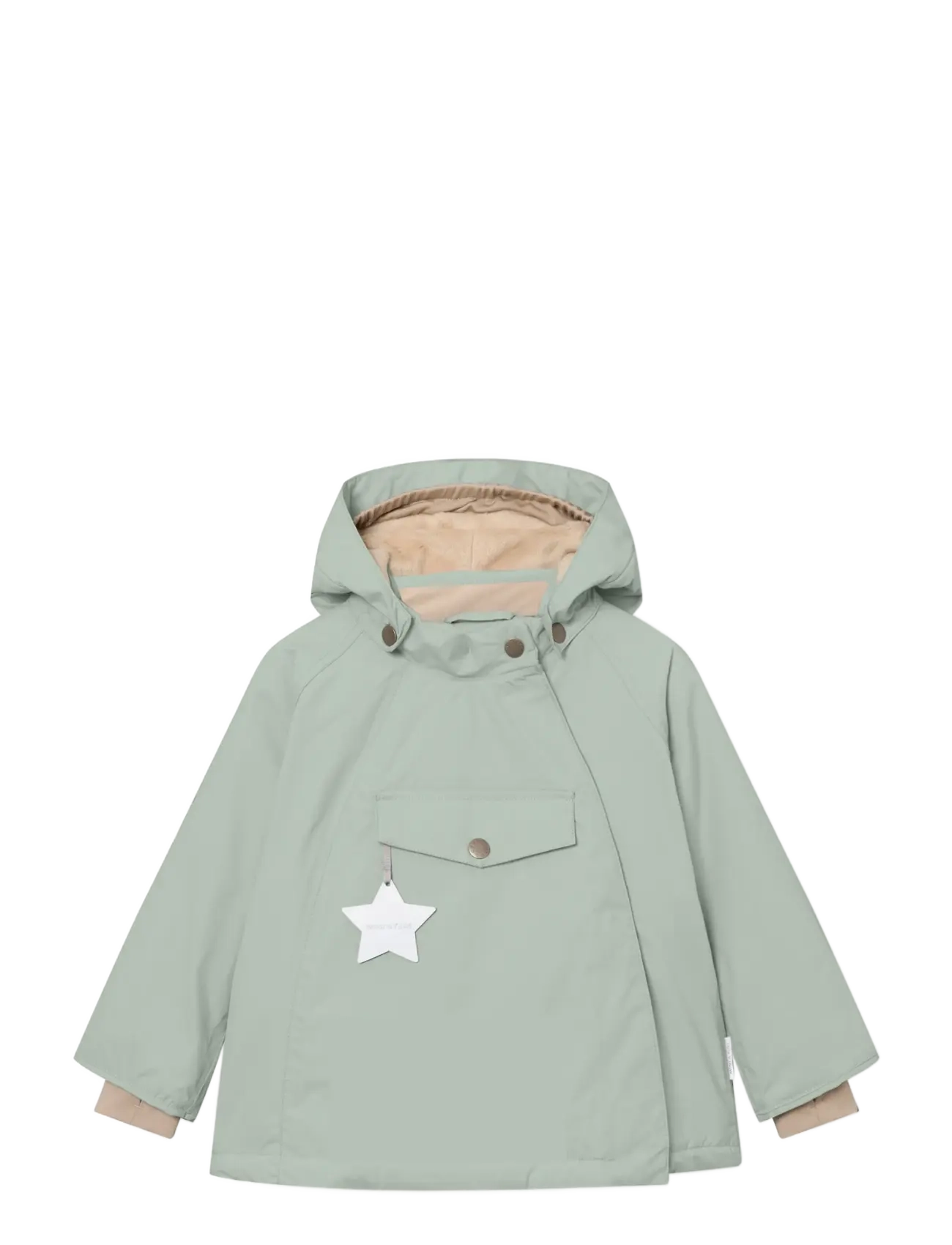 MINI A TURE Matwang Fleece Lined Winter Jacket. Grs, Kinder, Fleecegefütterte Kapuzen Winterjacke, Grün, Gr.86