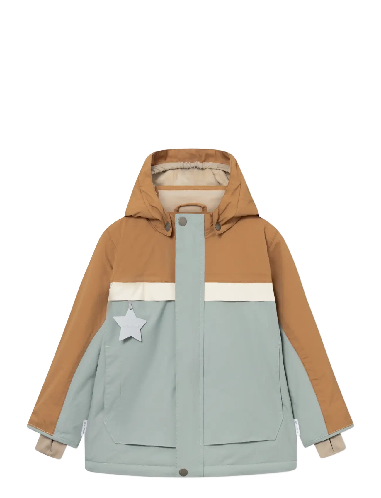MINI A TURE MATWALDO fleece lined winter jacket. GRS - Vinterkläder - SLATE GRAY - BROWN SUGAR / brown