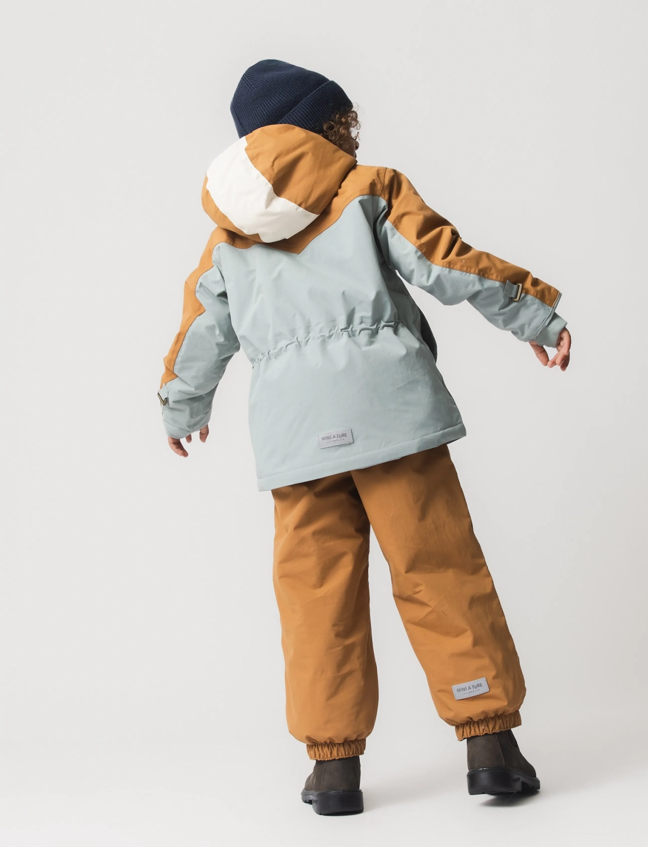 MINI A TURE - MATWALDO fleece lined winter jacket. GRS - skidjackor - slate gray - brown sugar - 4