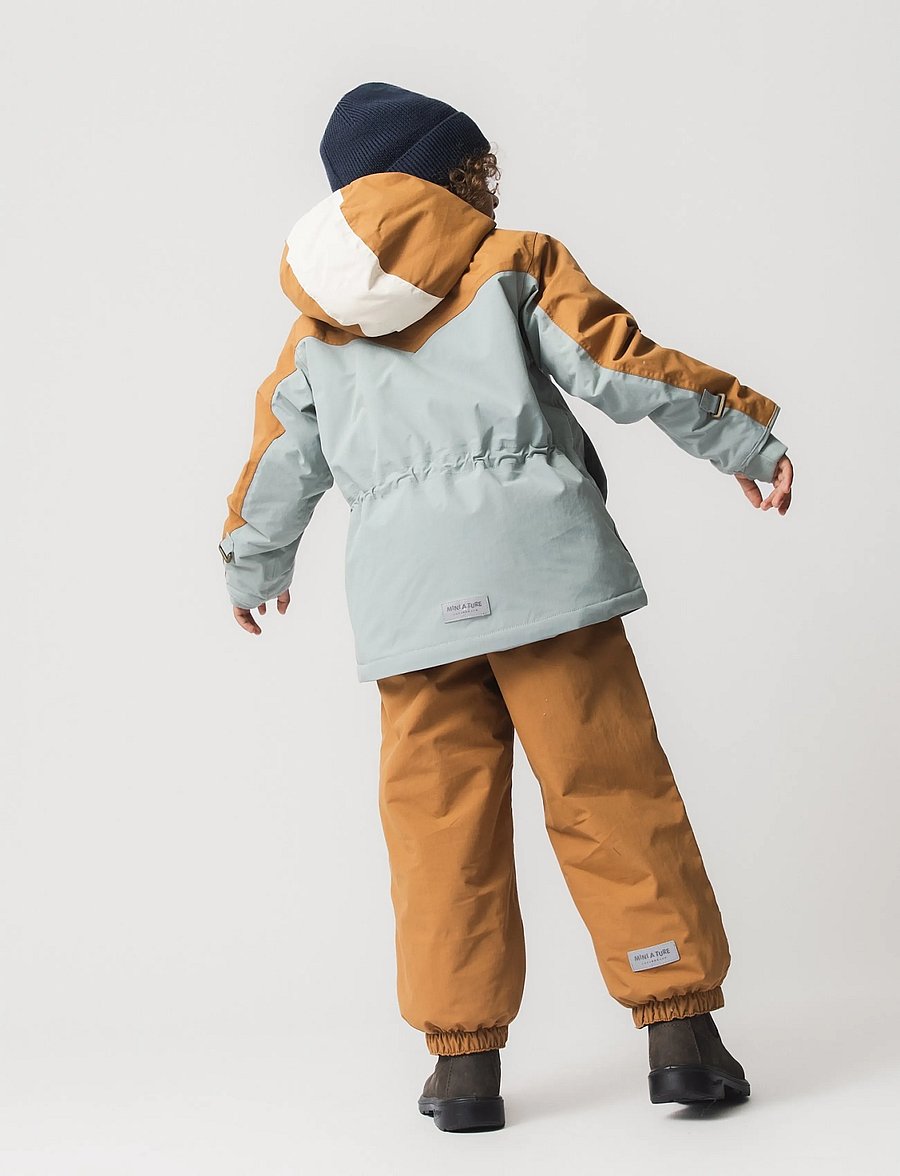 MINI A TURE - MATWALDO fleece lined winter jacket. GRS - skidjackor - slate gray - brown sugar - 4