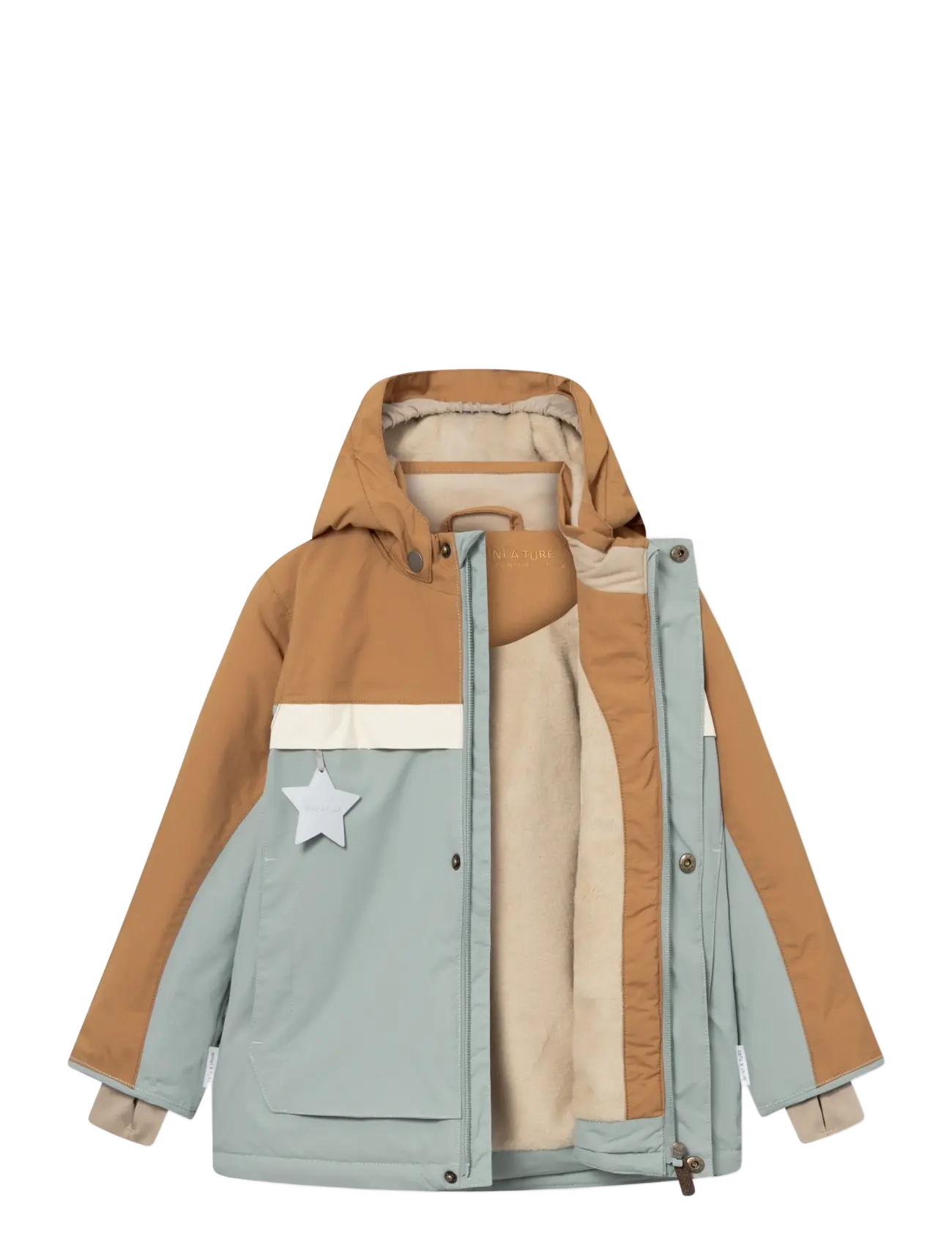 MINI A TURE - MATWALDO fleece lined winter jacket. GRS - skidjackor - slate gray - brown sugar - 3