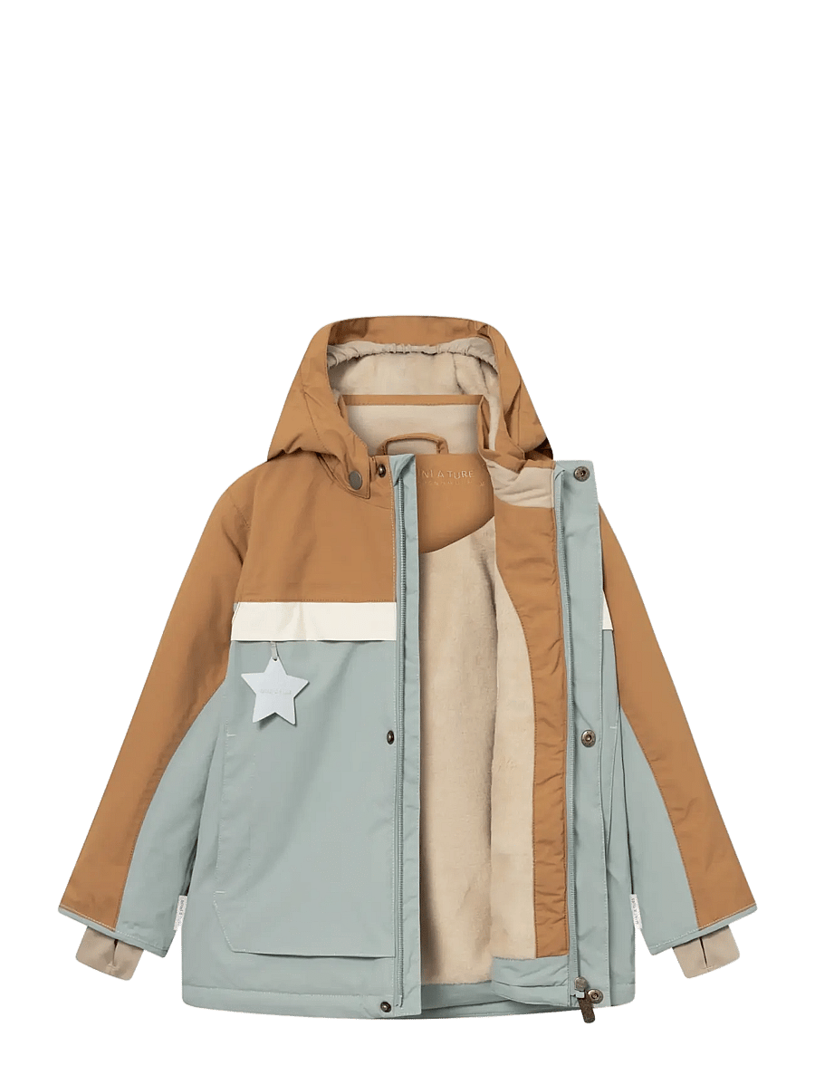 MINI A TURE - MATWALDO fleece lined winter jacket. GRS - skidjackor - slate gray - brown sugar - 3