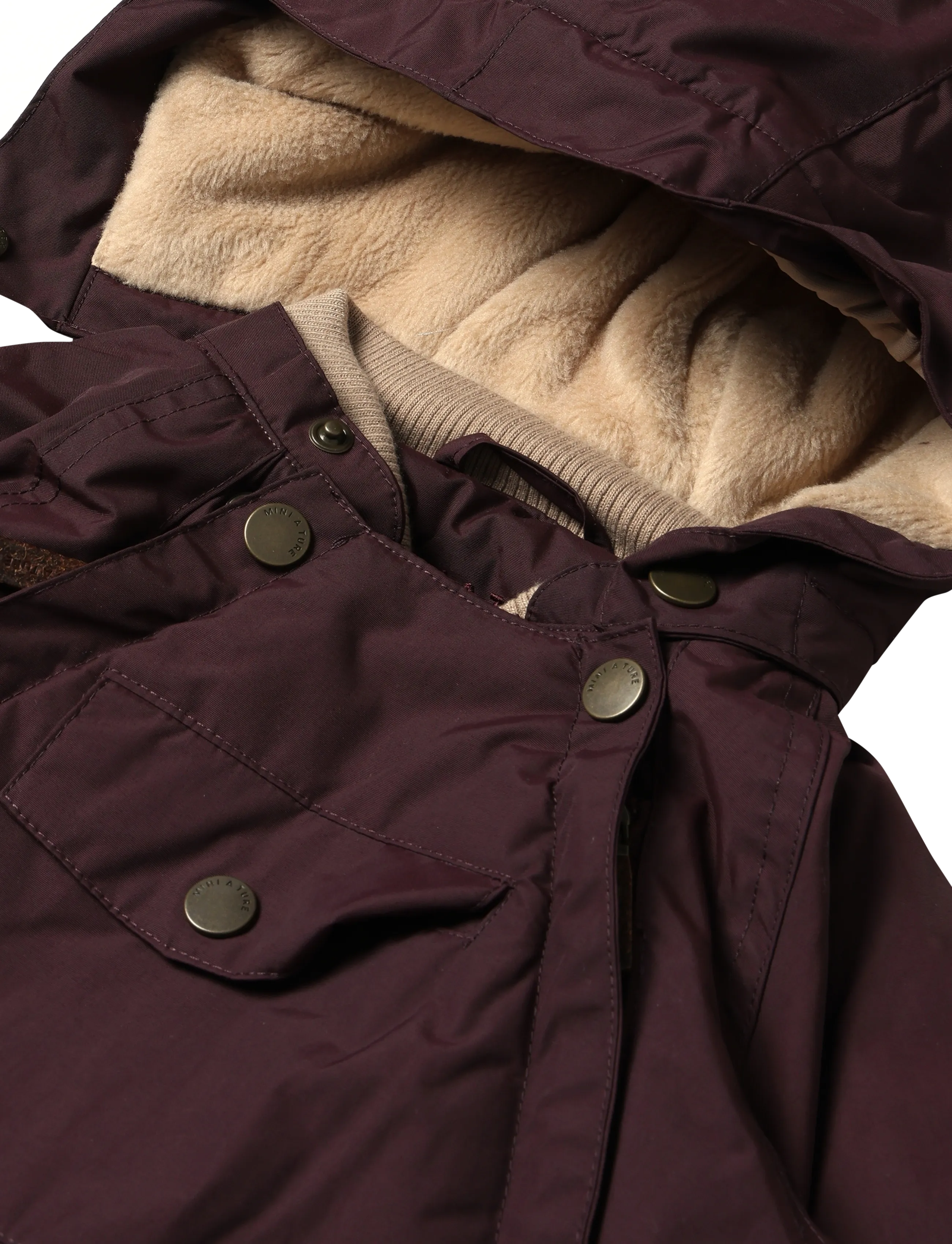 MINI A TURE - MATWISTI fleece lined snowsuit. GRS - schneeanzug - fudge aubergine - 3