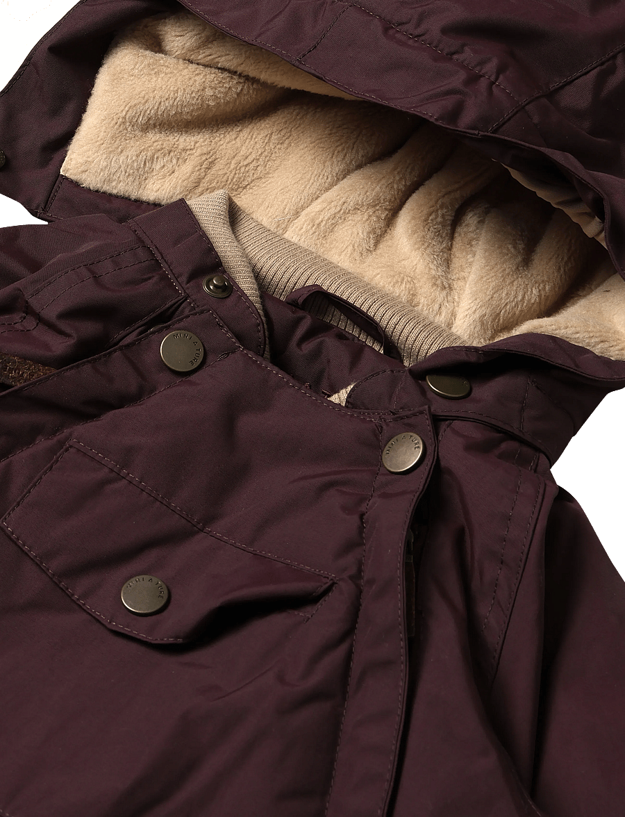 MINI A TURE - MATWISTI fleece lined snowsuit. GRS - schneeanzug - fudge aubergine - 3
