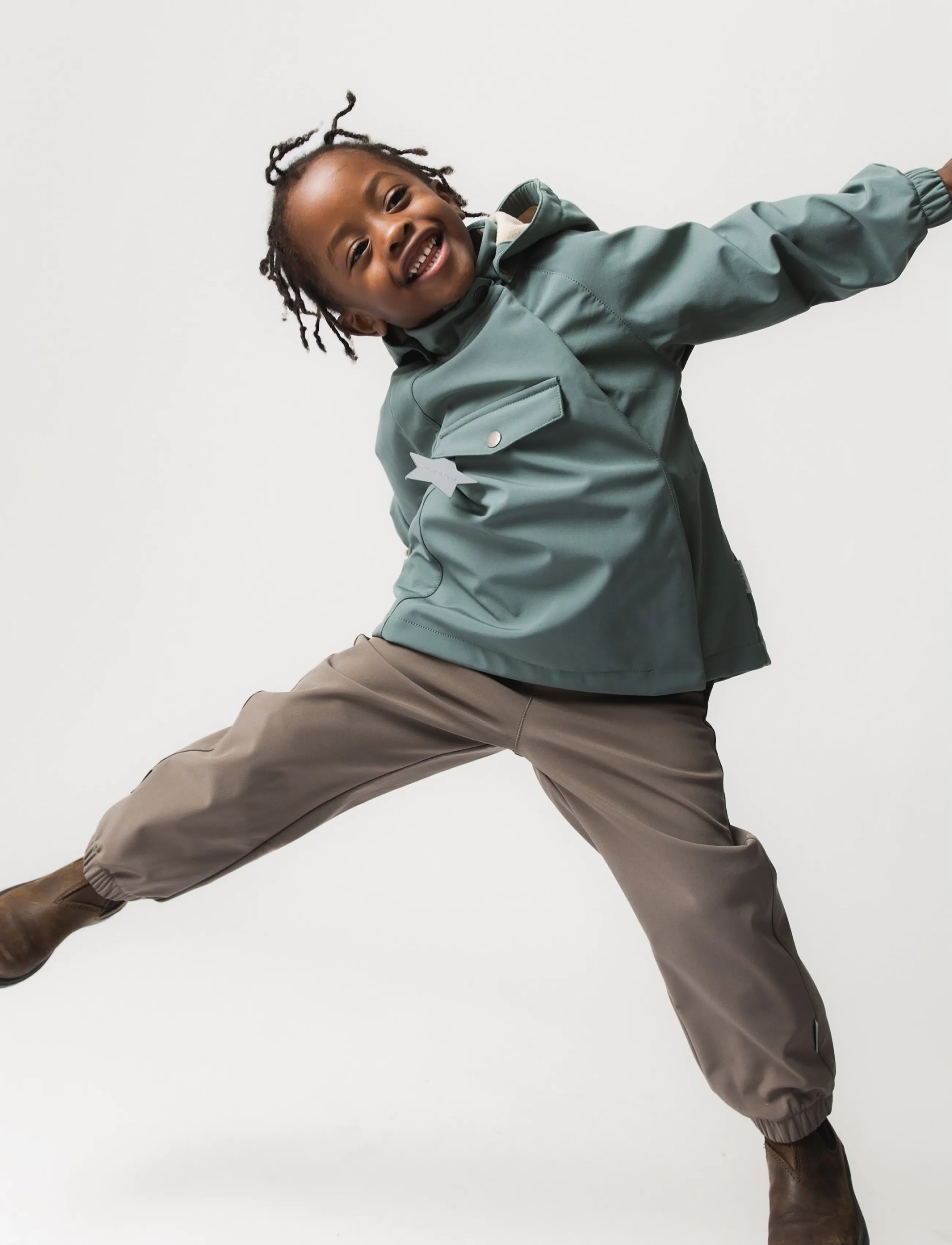 MINI A TURE MATAIANO softshell pants. GRS - MINI A TURE - MOREL GREY / brown