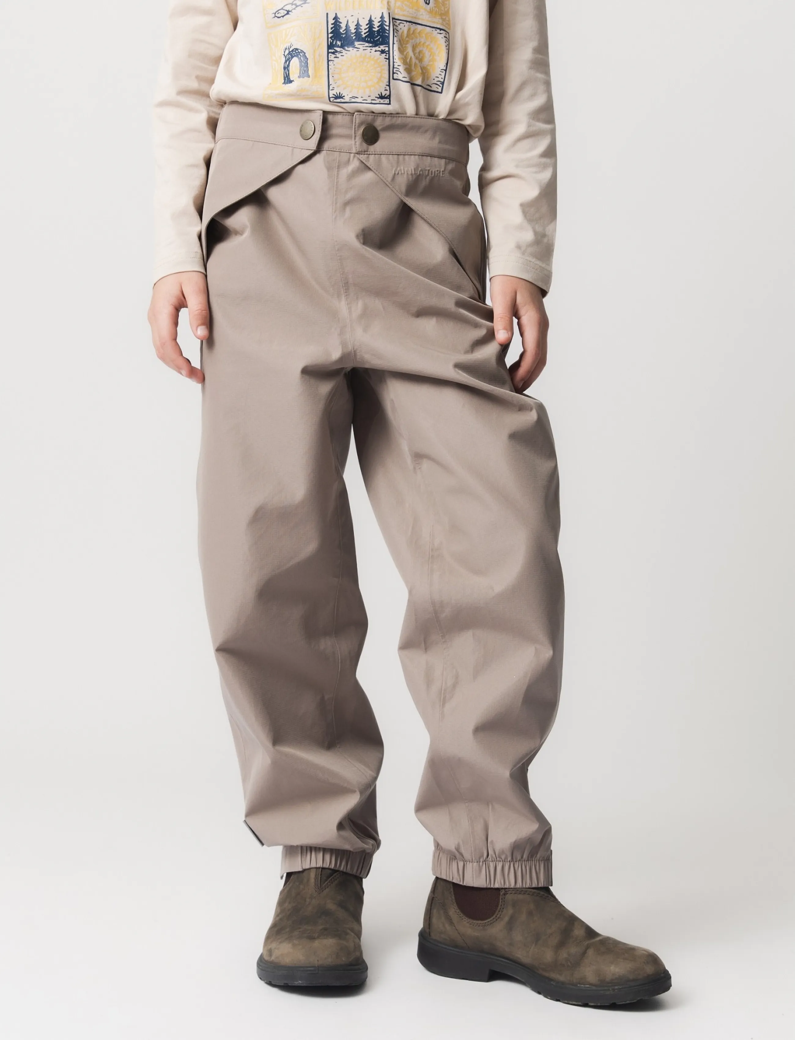 MINI A TURE MATKODIAK shell pants. GRS - MINI A TURE - GREY BROWN / brown
