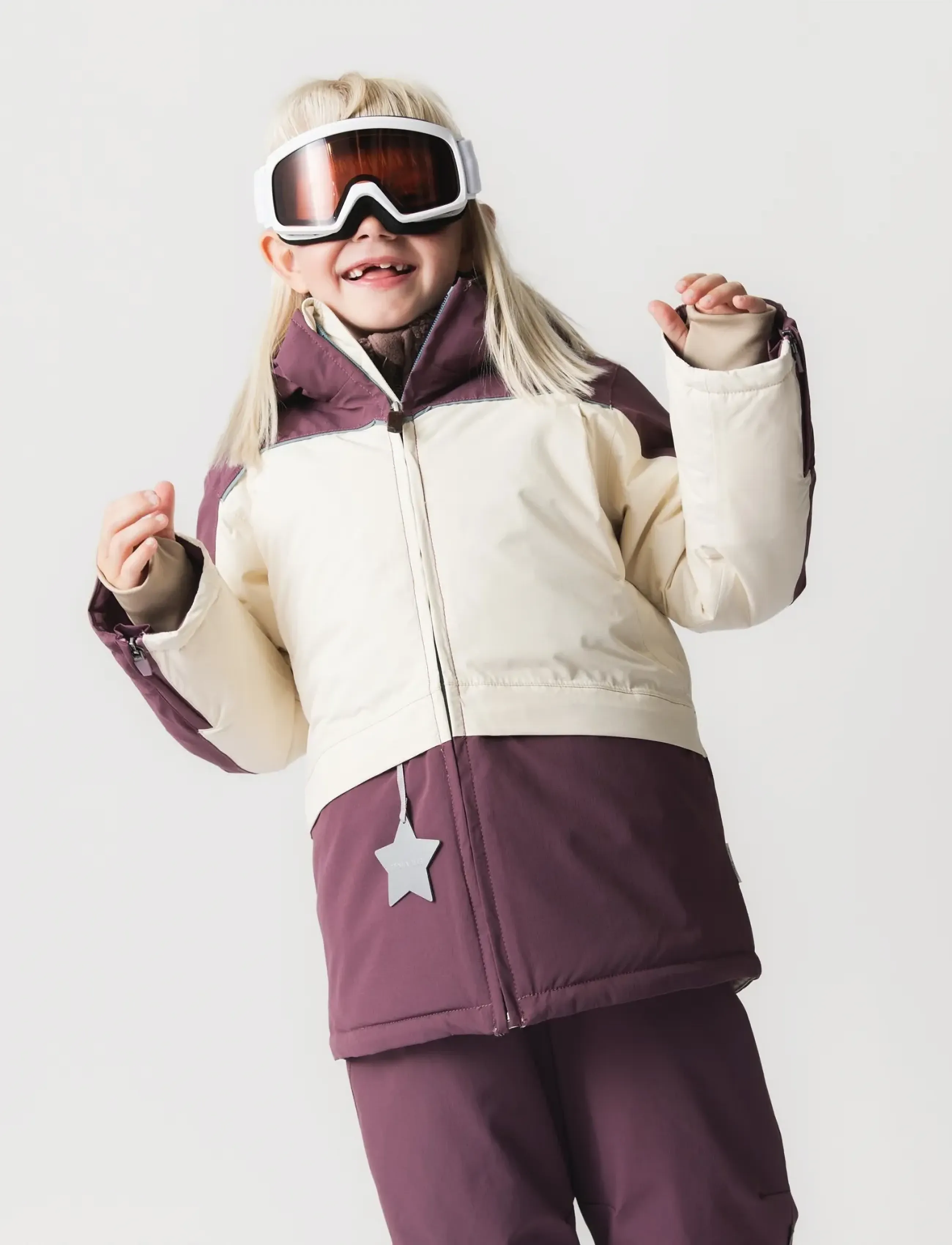 MINI A TURE MATADANE ski tech jacket. GRS - MINI A TURE - EGG PLANT - WHITE / purple