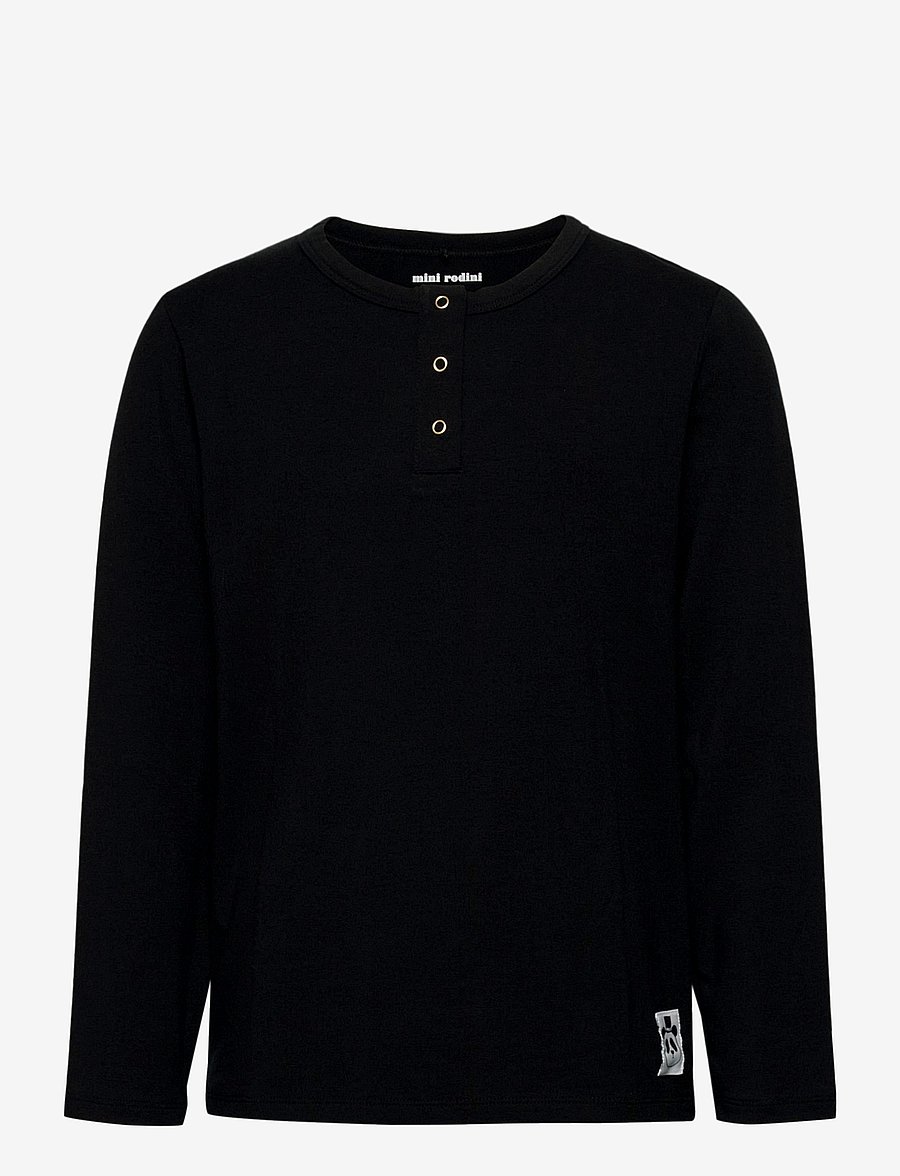Mini Rodini - Basic grandpa - långärmade t-shirts - black - 0