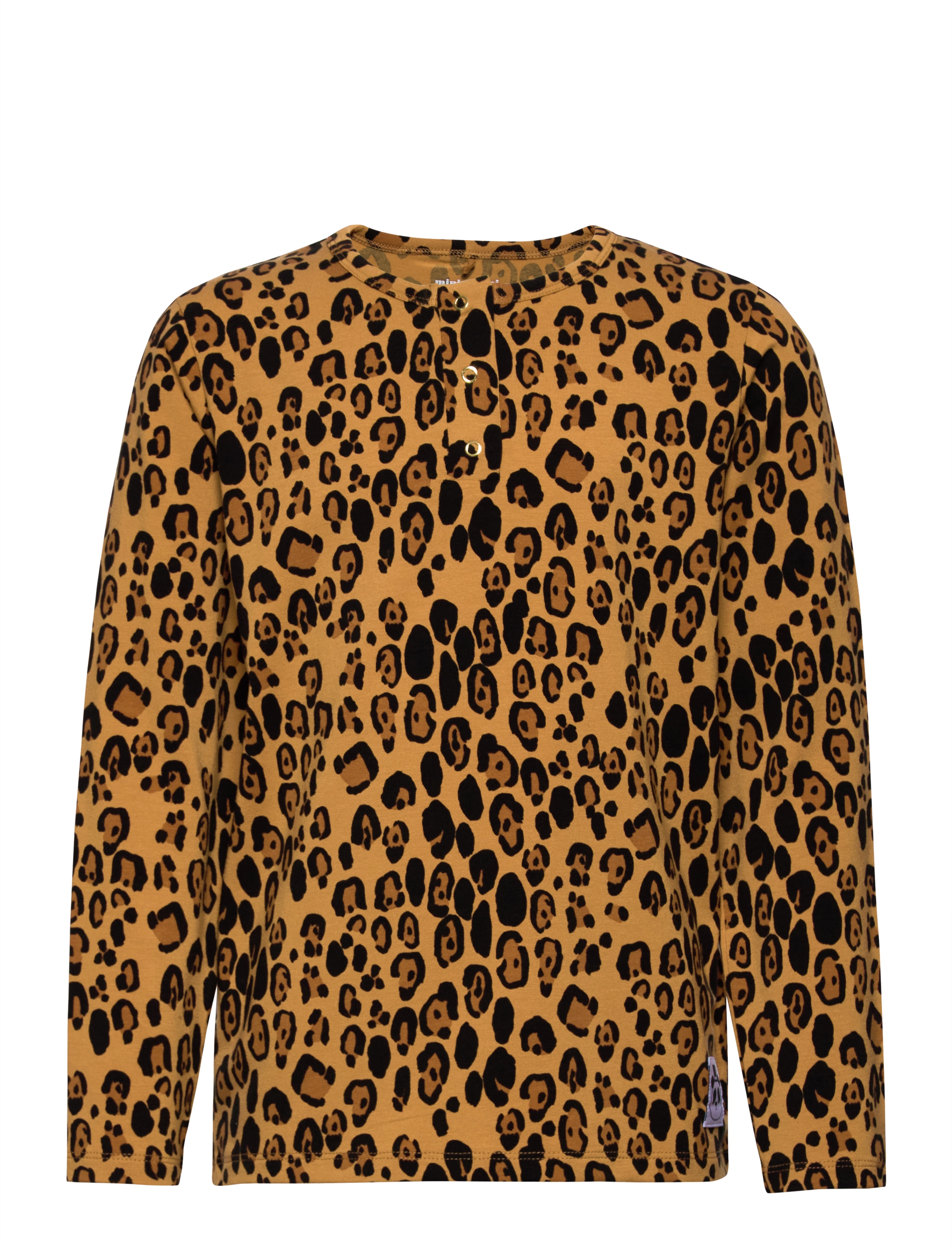 Mini Rodini Basic Leopard Grandpa, 56-62, T-shirts, Mehrfarbig/gemustert - Long-sleeved Kinder