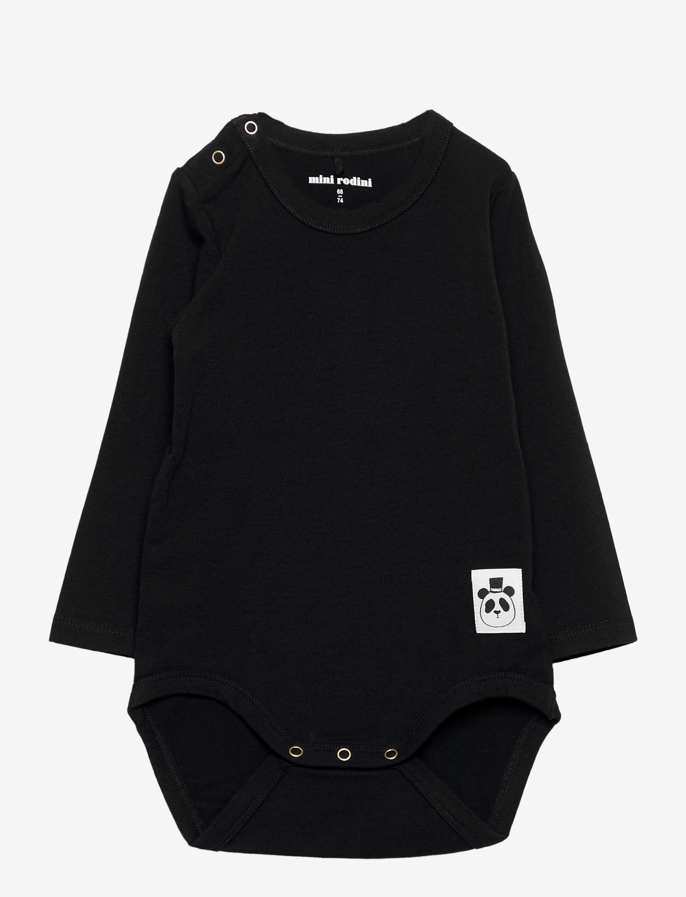 Mini Rodini Basic Ls Body, 56-62, Bodys, Schwarz - Long-sleeved, Kinder